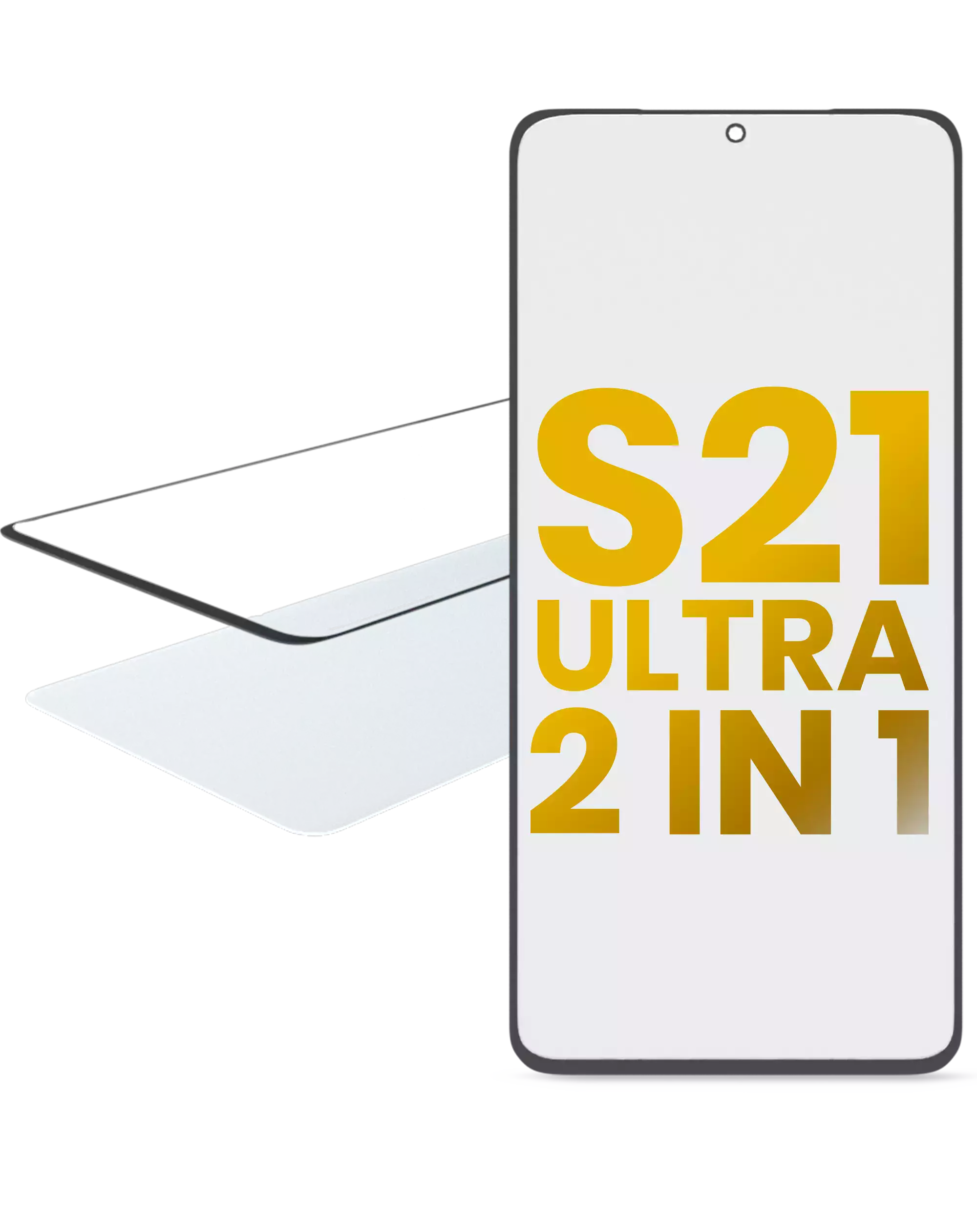 2 In 1 Front Glass With Oca Pre-Installed Compatible For Samsung Galaxy S21 Ultra