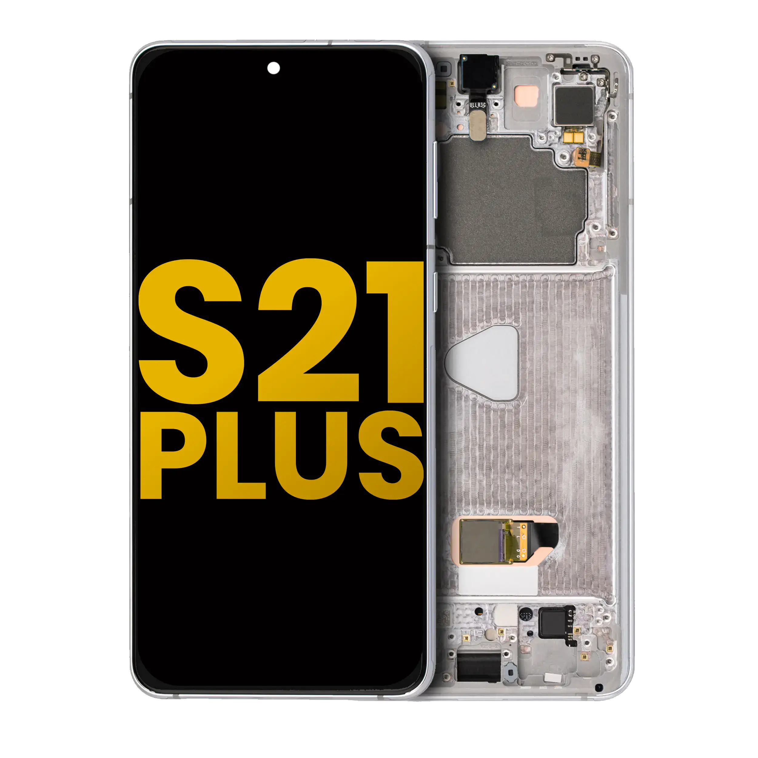Oled Assembly With Frame Compatible For Samsung Galaxy S21 Plus 5G (Refurbished) (Phantom Silver)