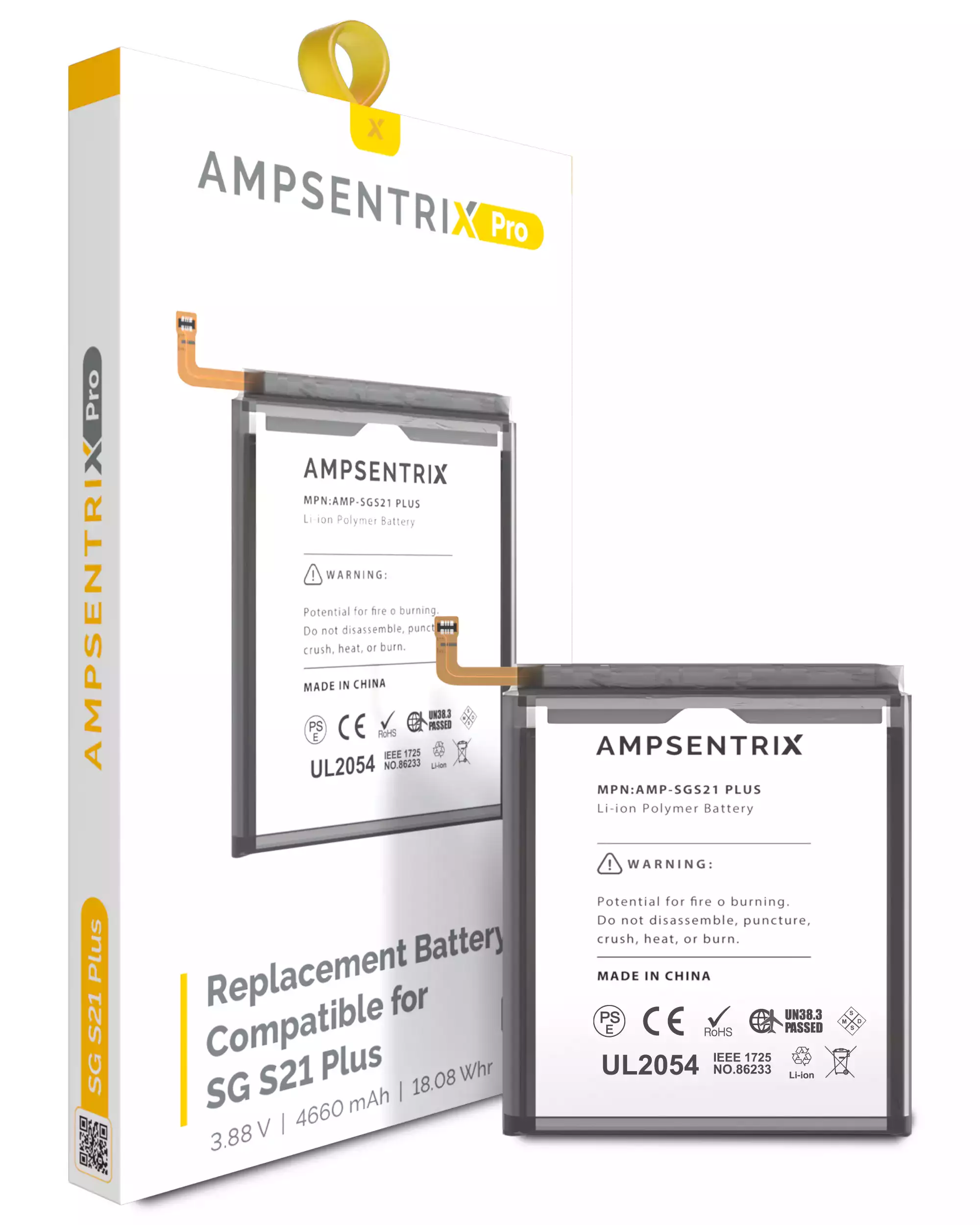 Replacement Battery Compatible For Samsung Galaxy S21 Plus (Eb-Bg996Aby) (Ampsentrix Pro)