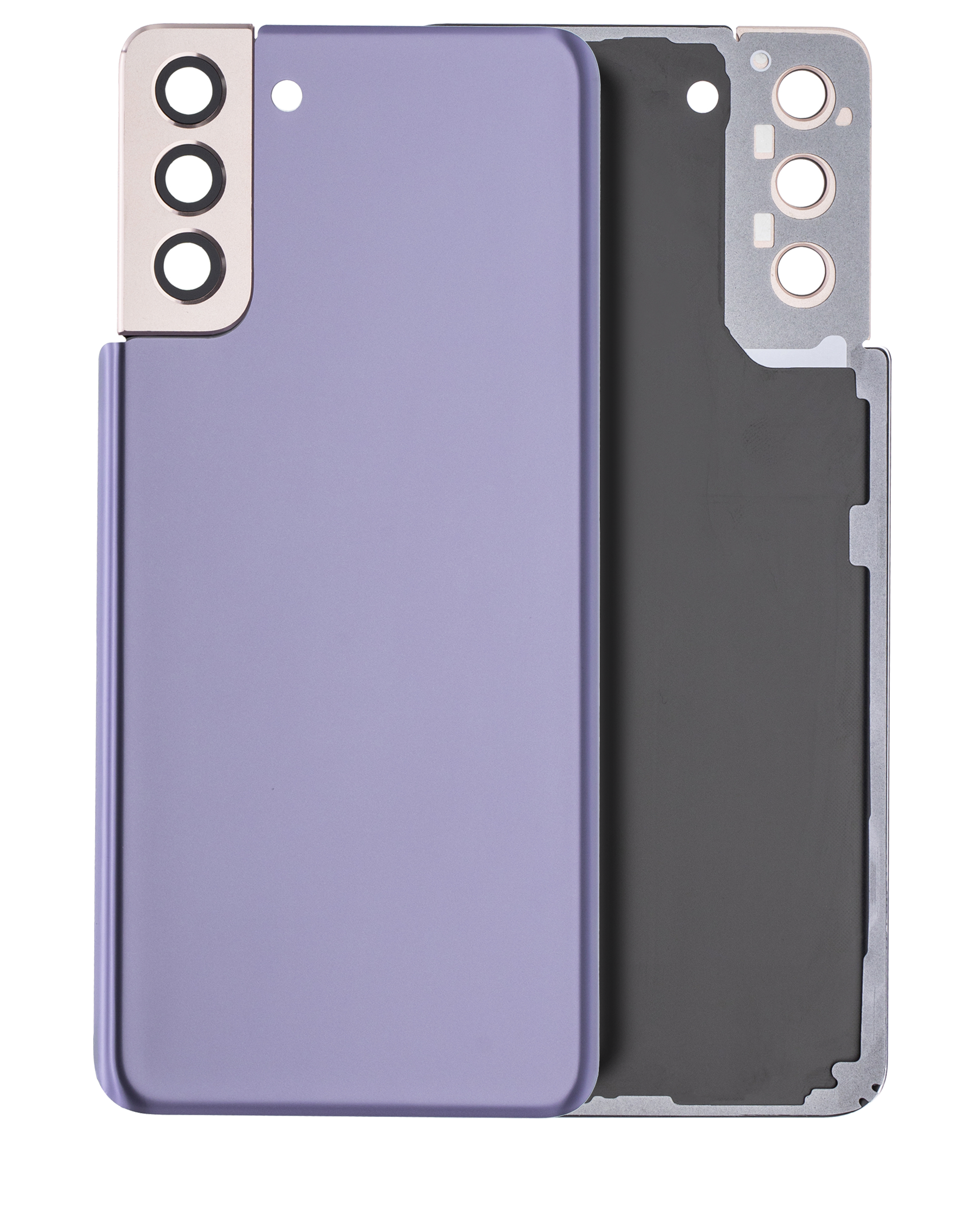 Back Cover Glass With Camera Lens Compatible For Samsung Galaxy S21 Plus (No Logo) (Aftermarket Plus) (Phantom Violet)