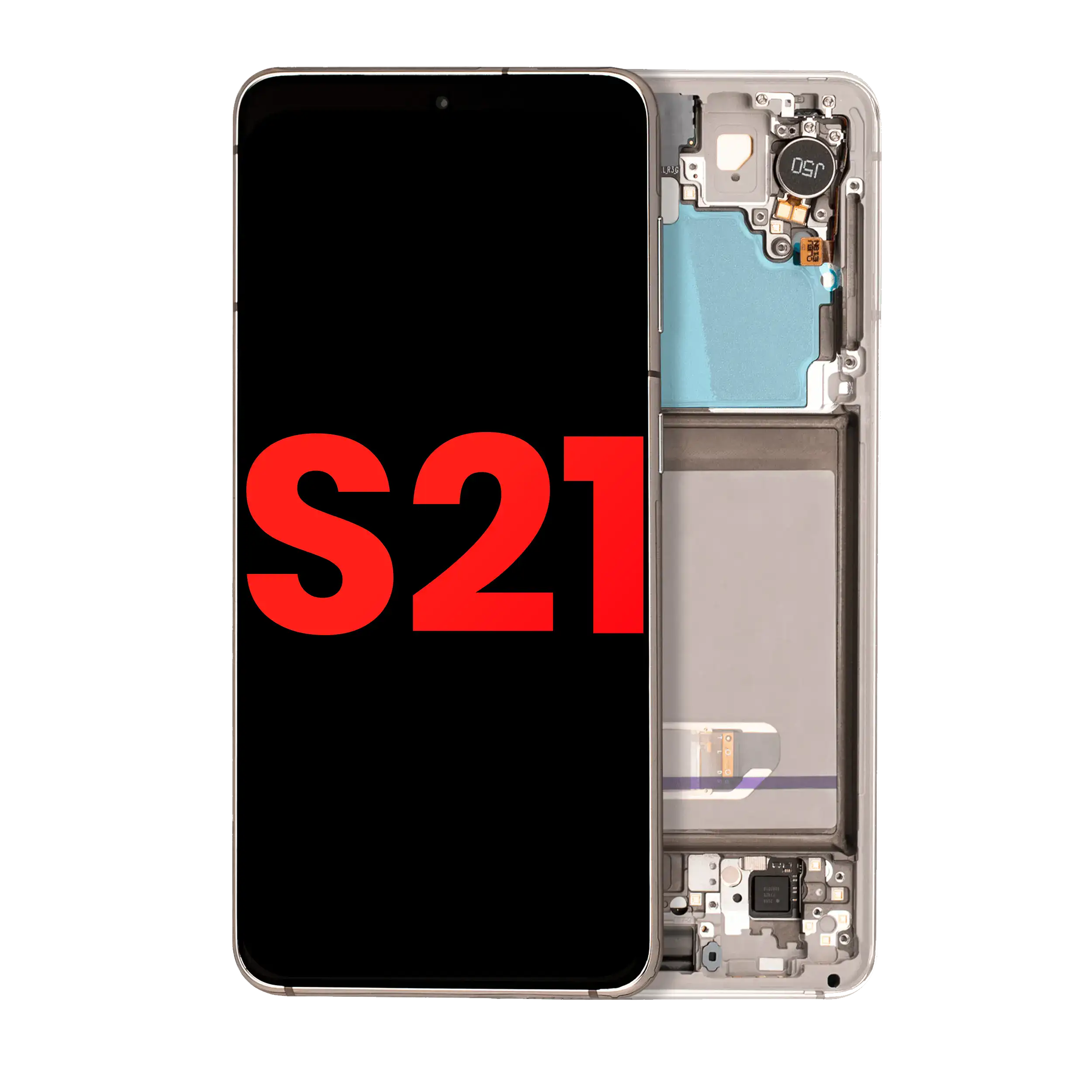 Oled Assembly With Frame Compatible For Samsung Galaxy S21 5G (Aftermarket Plus) (Phantom White)
