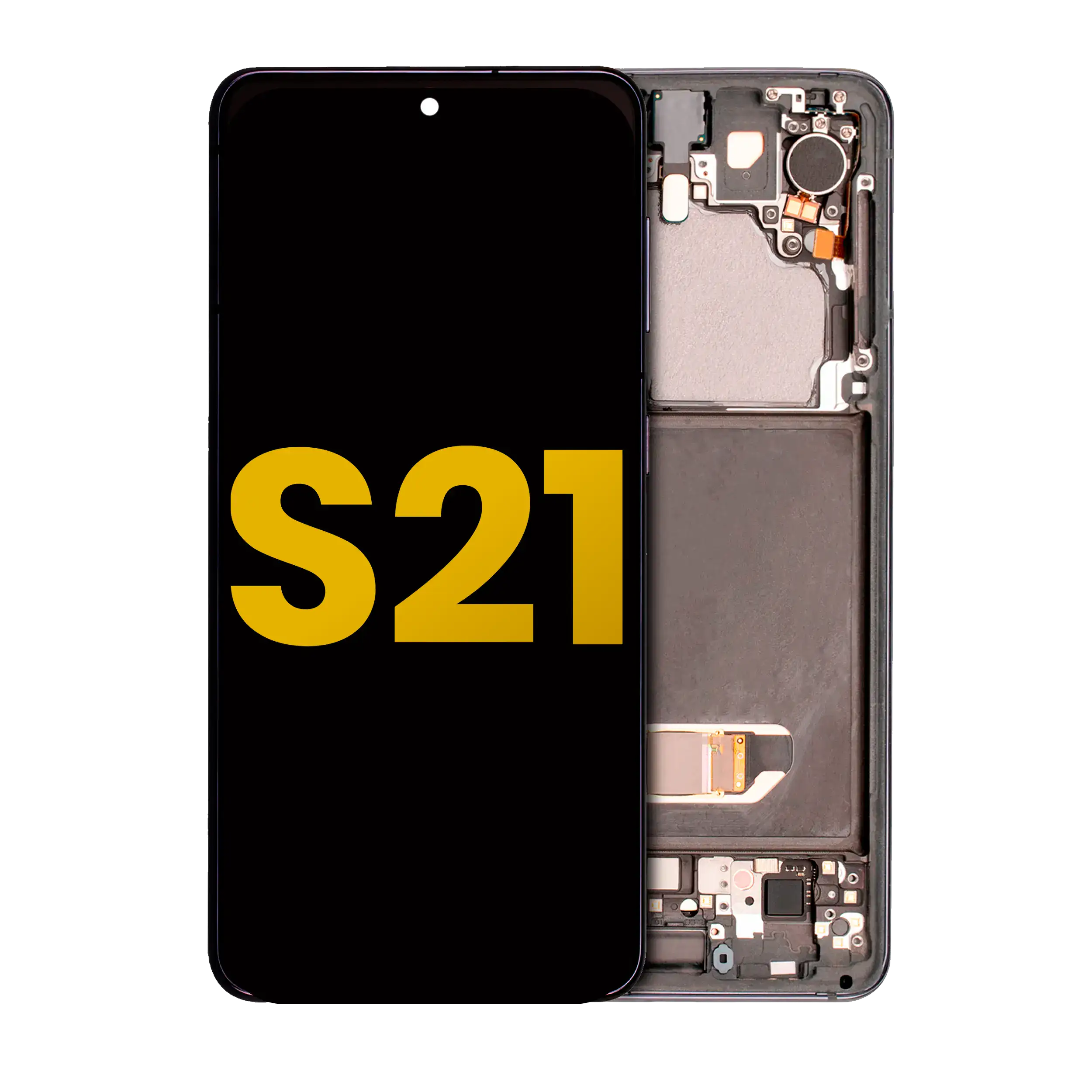 Oled Assembly With Frame Compatible For Samsung Galaxy S21 5G (Refurbished) (Phantom Gray)