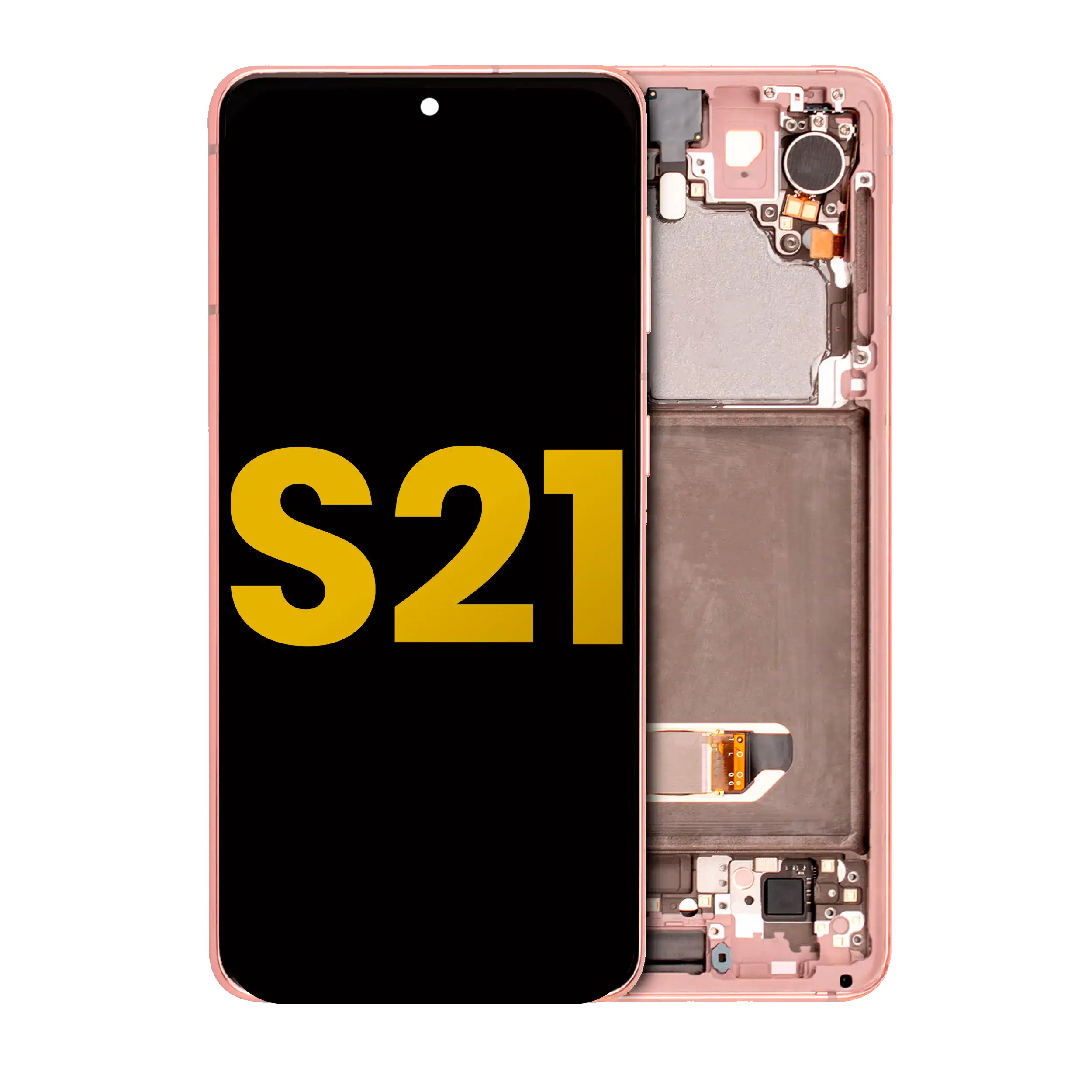 Oled Assembly With Frame Compatible For Samsung Galaxy S21 5G (Refurbished) (Phantom Pink)