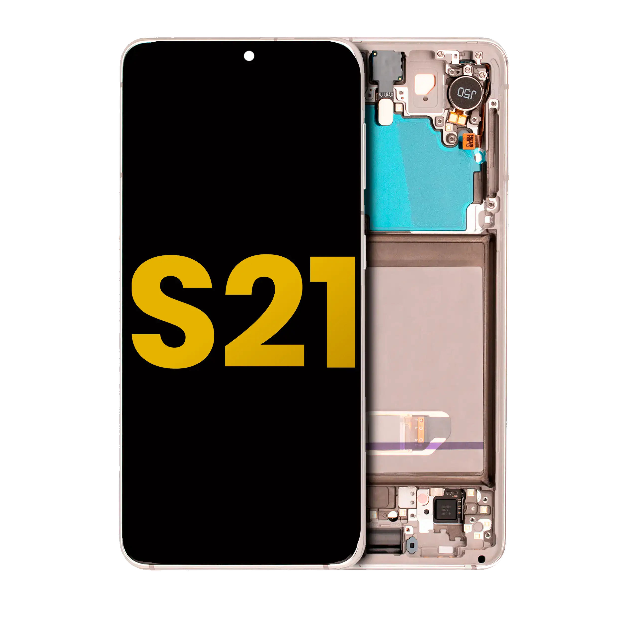 Oled Assembly With Frame Compatible For Samsung Galaxy S21 5G (Refurbished) (Phantom White)