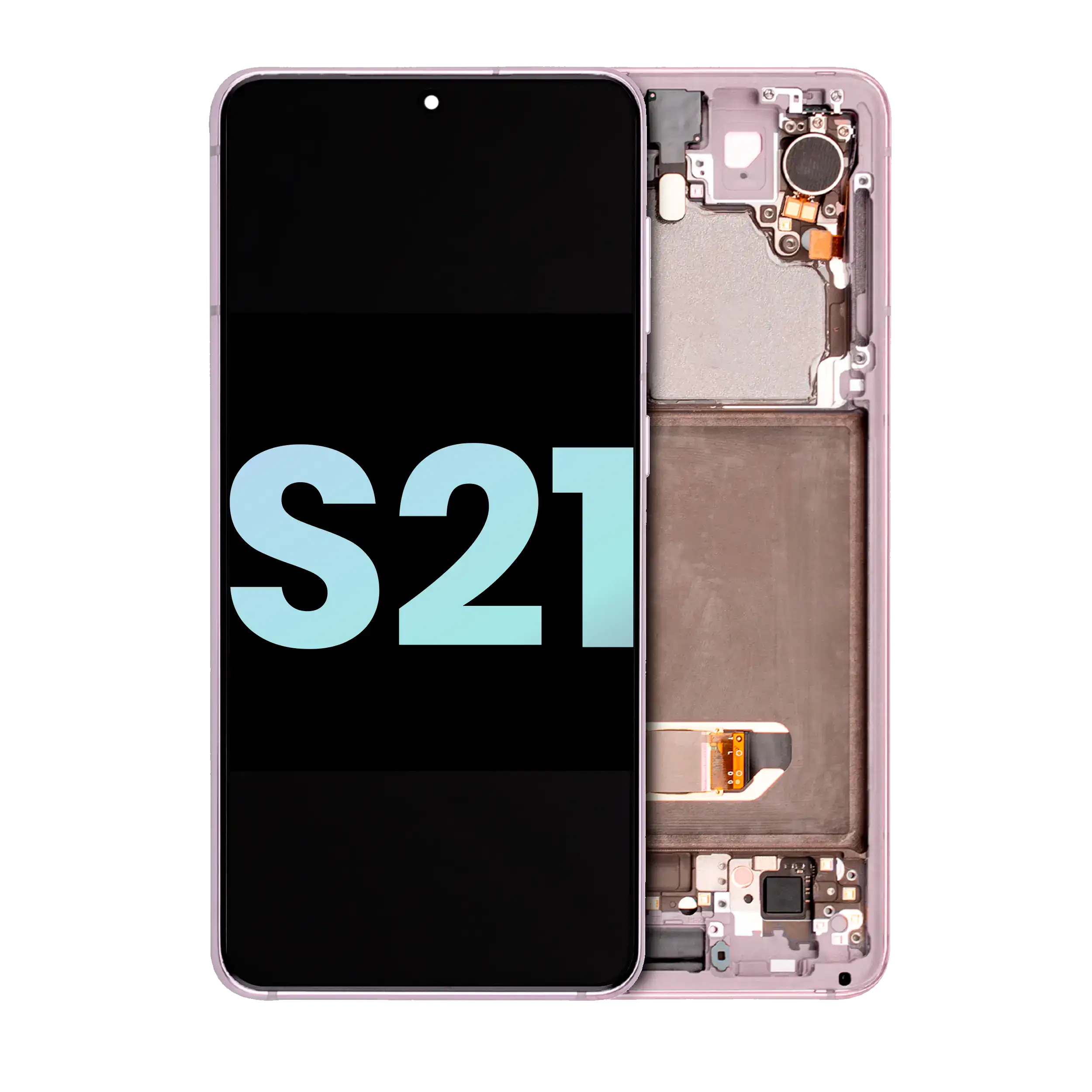 Oled Assembly With Frame Compatible For Samsung Galaxy S21 5G (Service Pack) (Phantom Pink)