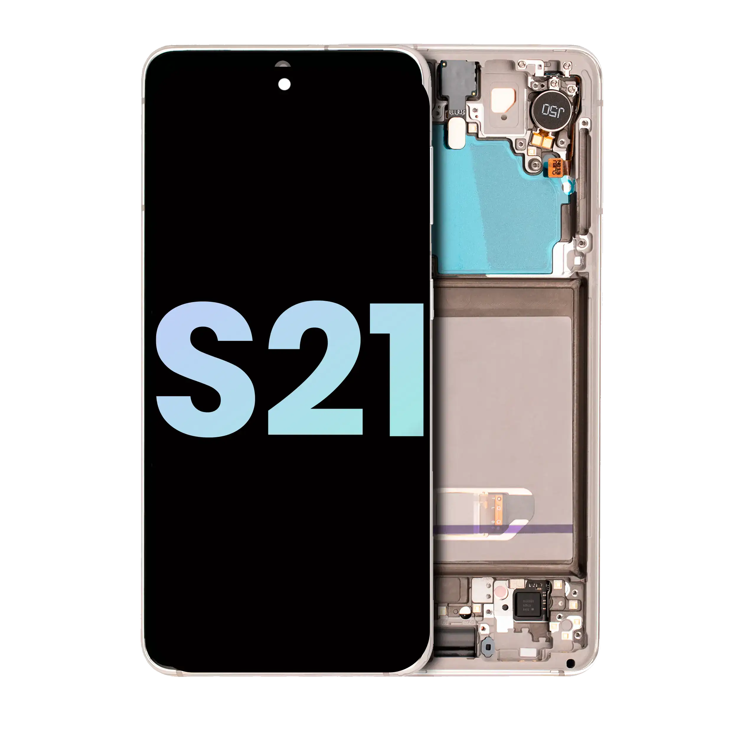 Oled Assembly With Frame Compatible For Samsung Galaxy S21 5G (Service Pack) (Phantom White)