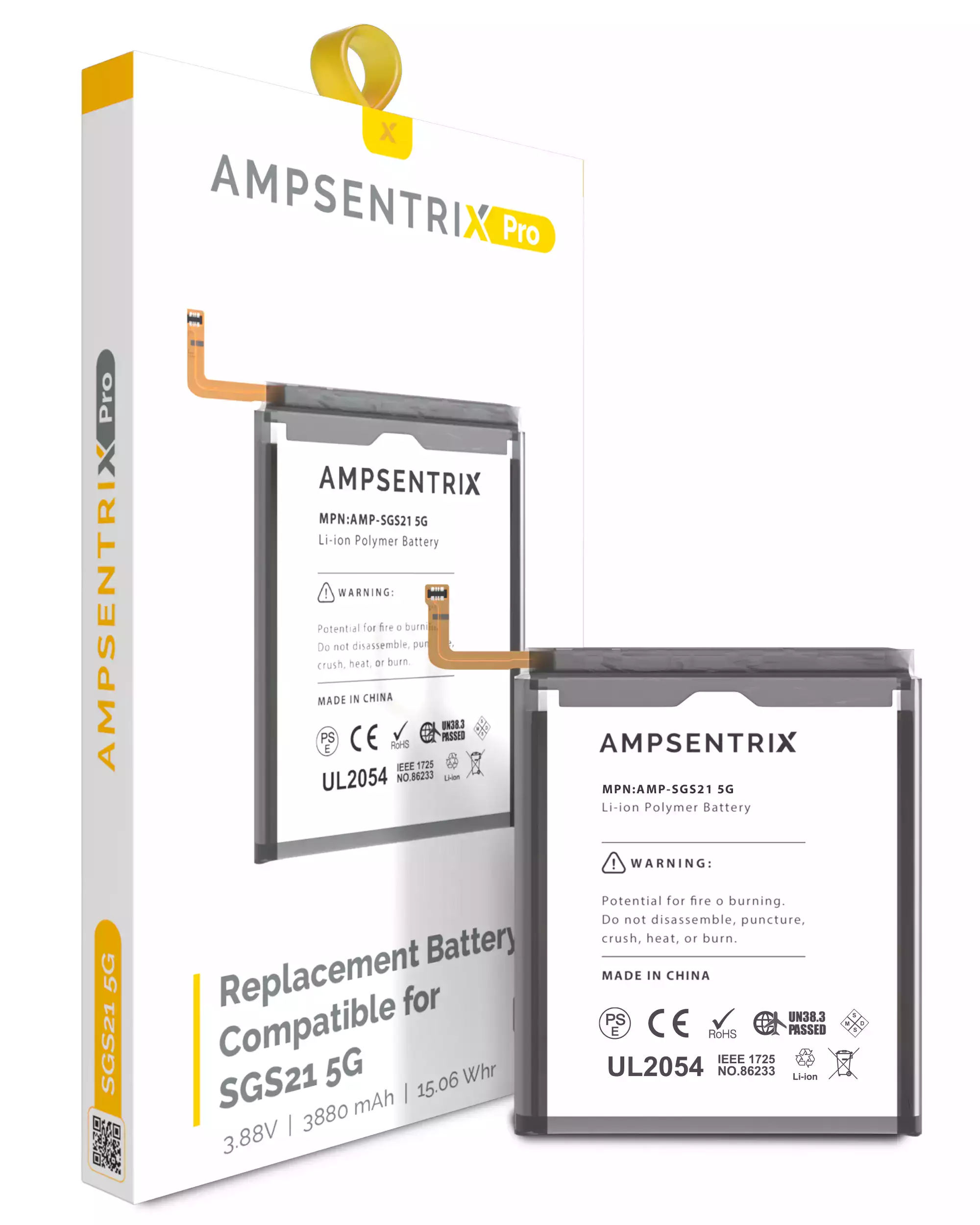 Replacement Battery Compatible For Samsung Galaxy S21 5G (Eb-Bg991Aby) (Ampsentrix Pro)