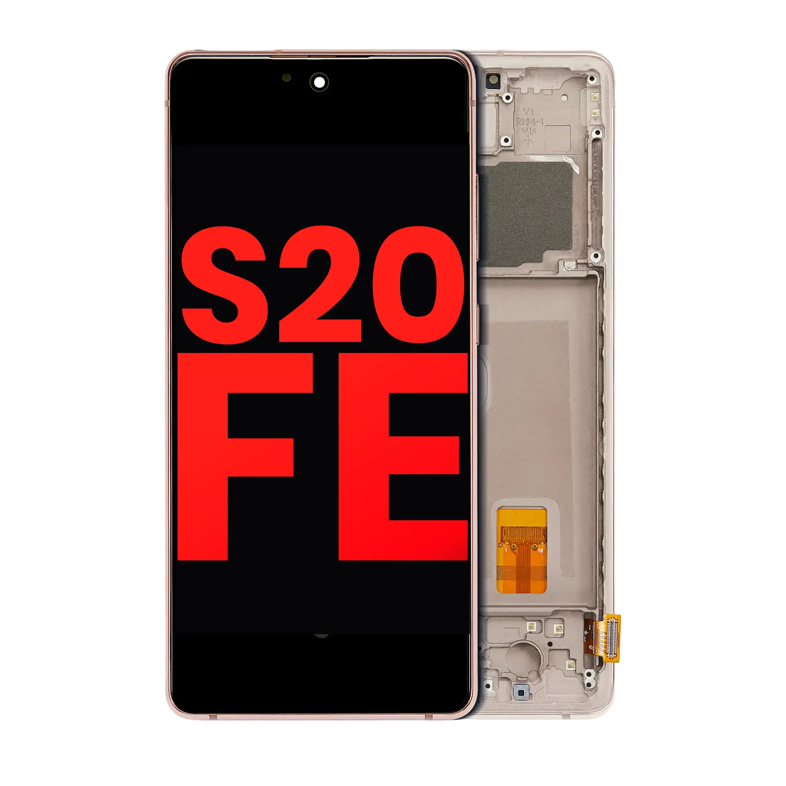 Oled Assembly With Frame Compatible For Samsung Galaxy S20 Fe 4G / 5G (Aftermarket Plus) (Cloud Orange)