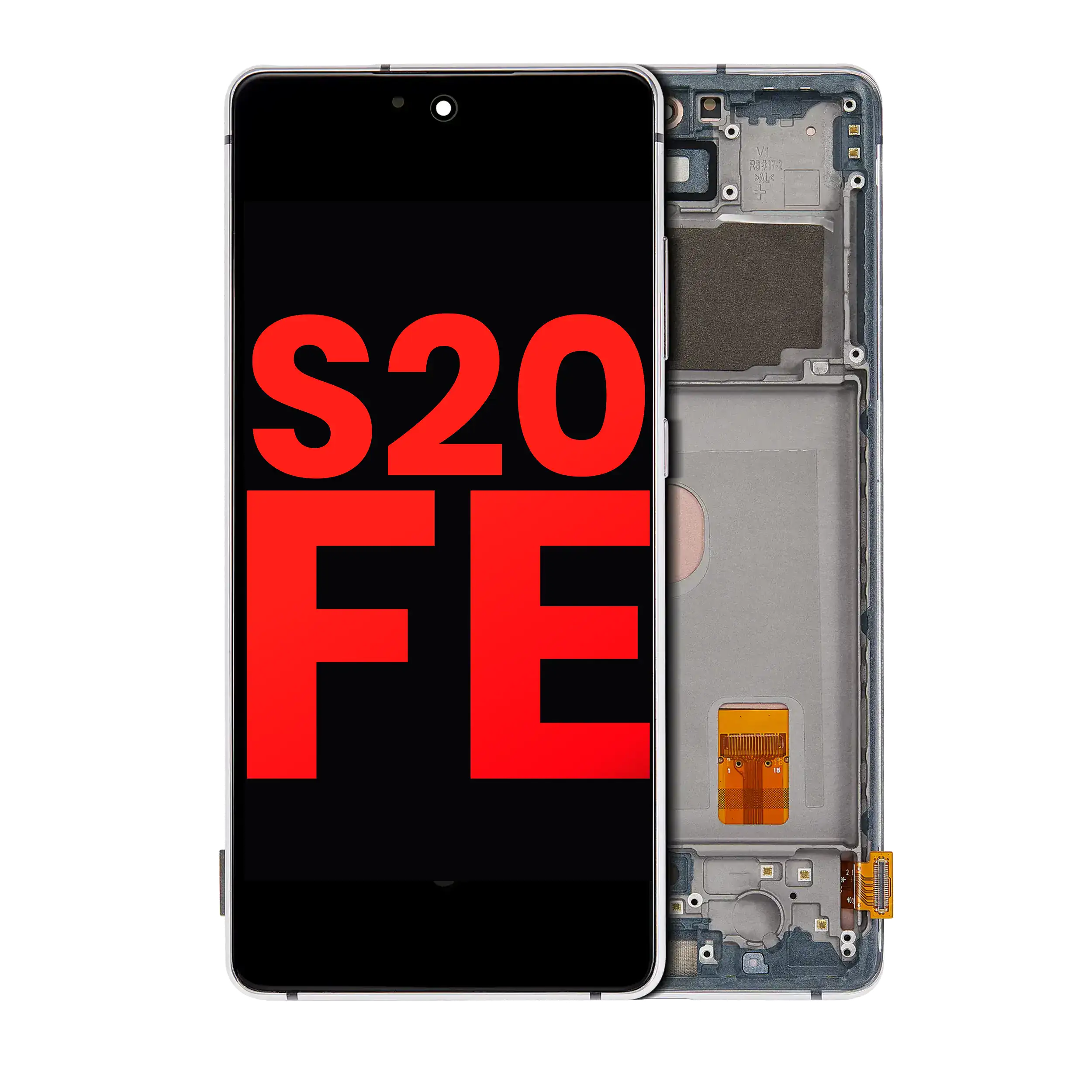 Oled Assembly With Frame Compatible For Samsung Galaxy S20 Fe 4G / 5G (Aftermarket Plus) (Cloud White)