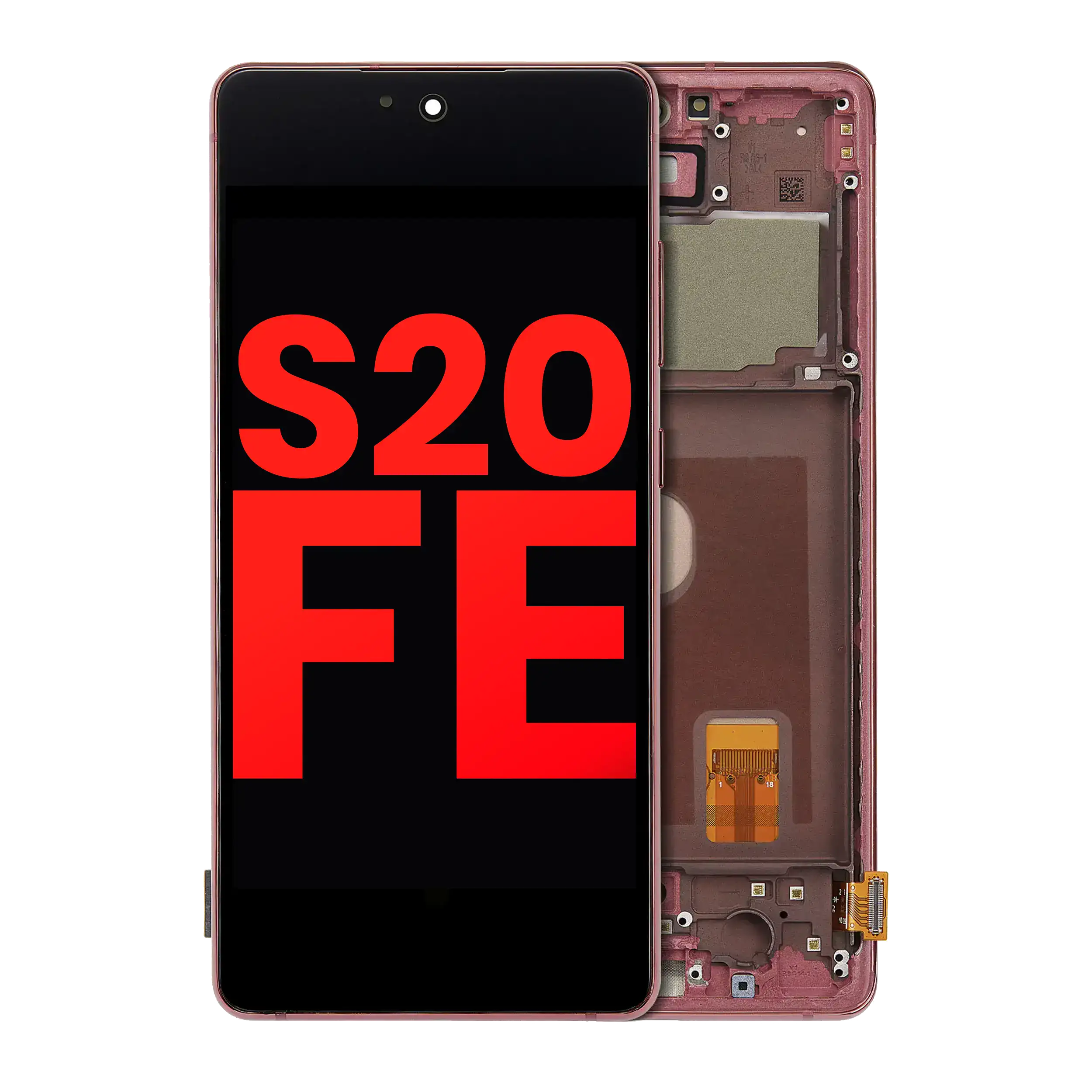 Oled Assembly With Frame Compatible For Samsung Galaxy S20 Fe 4G / 5G (Aftermarket Plus) (Cloud Red)