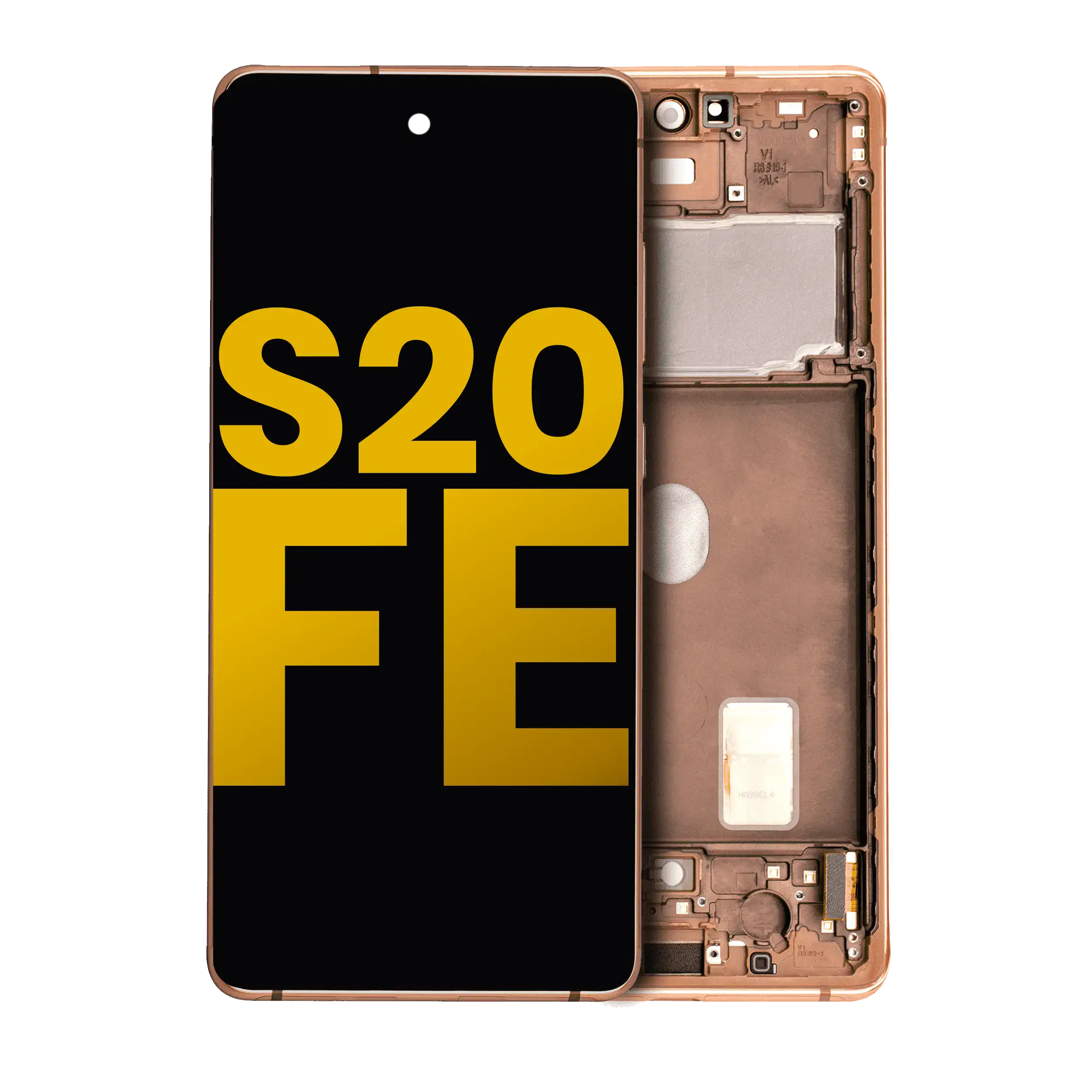 Oled Assembly With Frame Compatible For Samsung Galaxy S20 Fe 4G / 5G (Refurbished) (Cloud Orange)