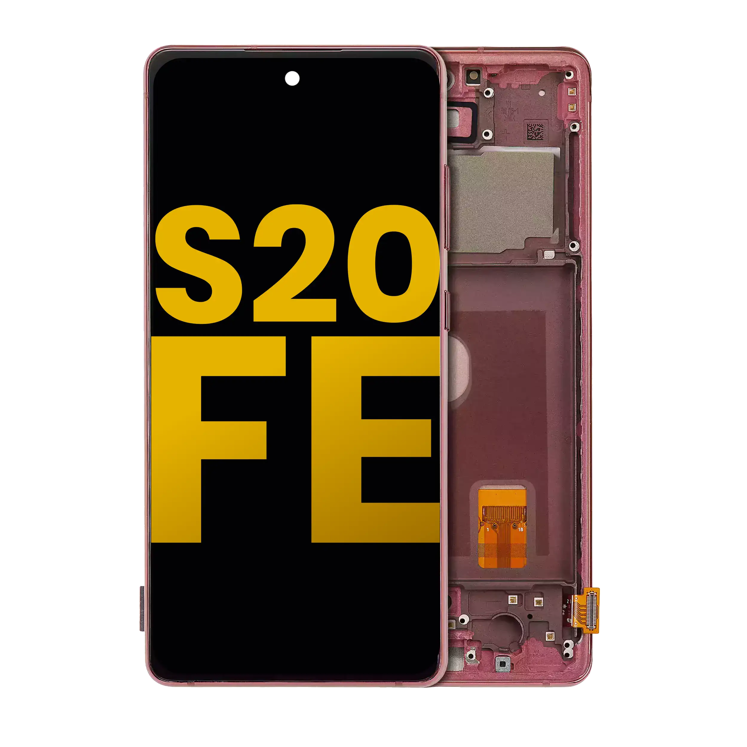 Oled Assembly With Frame Compatible For Samsung Galaxy S20 Fe 4G / 5G (Refurbished) (Cloud Red)