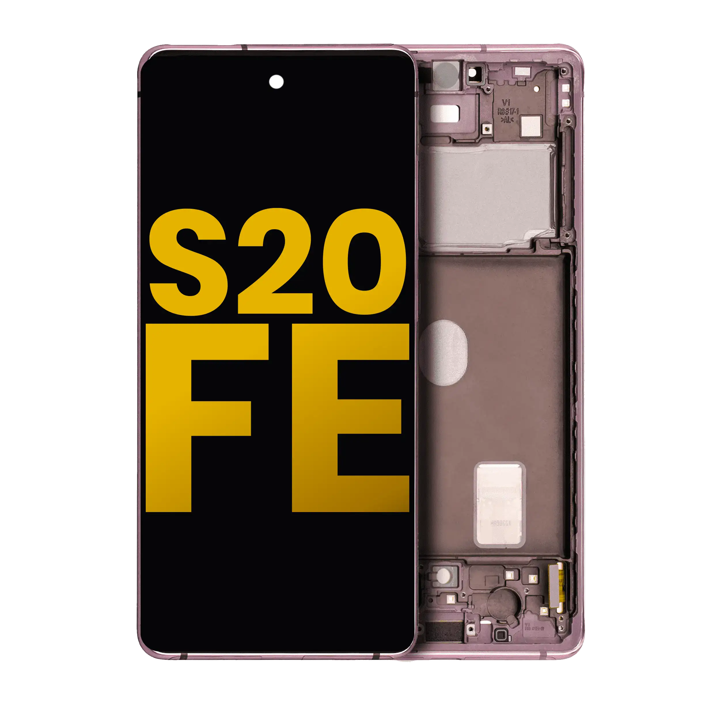 Oled Assembly With Frame Compatible For Samsung Galaxy S20 Fe 4G / 5G (Refurbished) (Cloud Lavender)