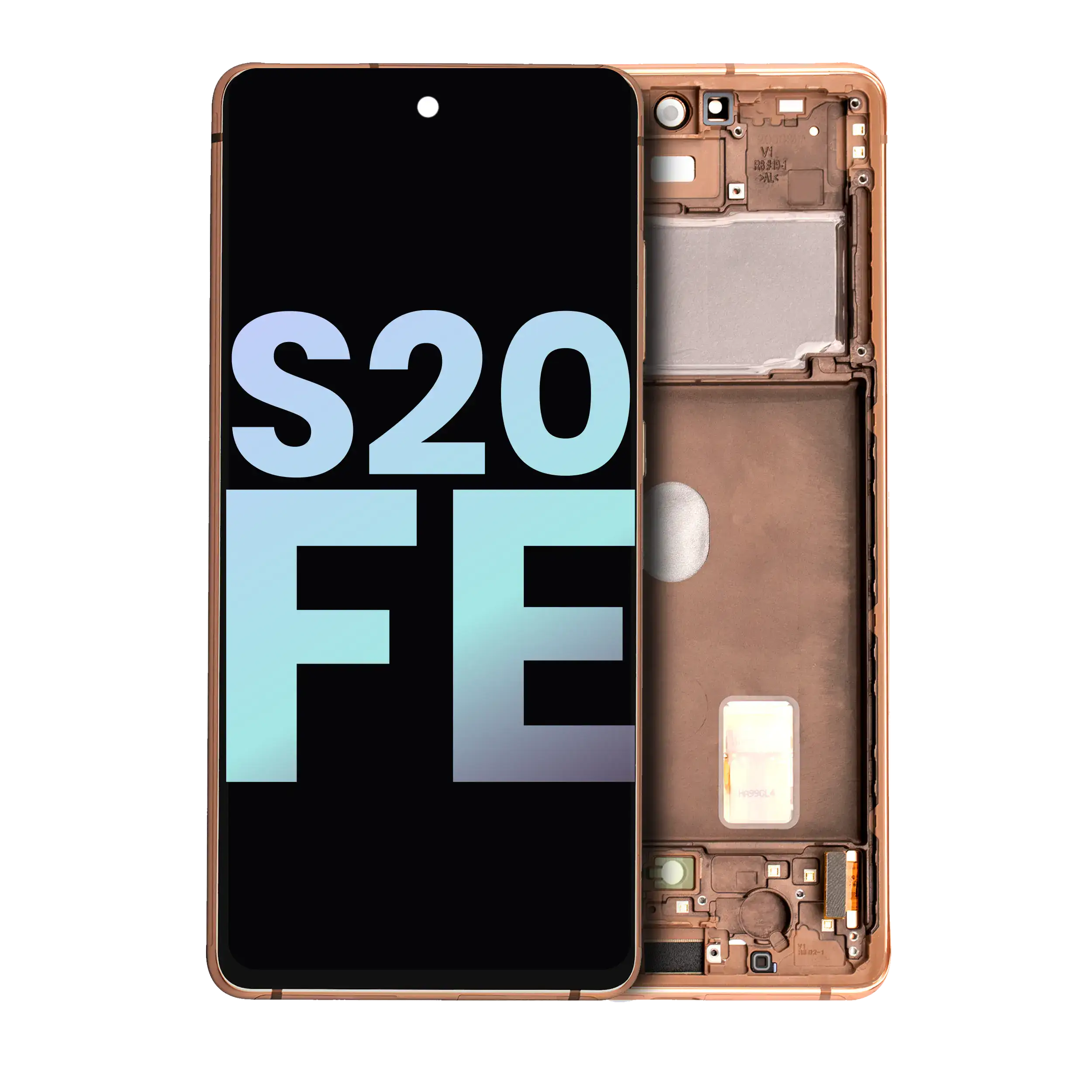 Oled Assembly With Frame Compatible For Samsung Galaxy S20 Fe 4G / 5G (Service Pack) (Cloud Orange)