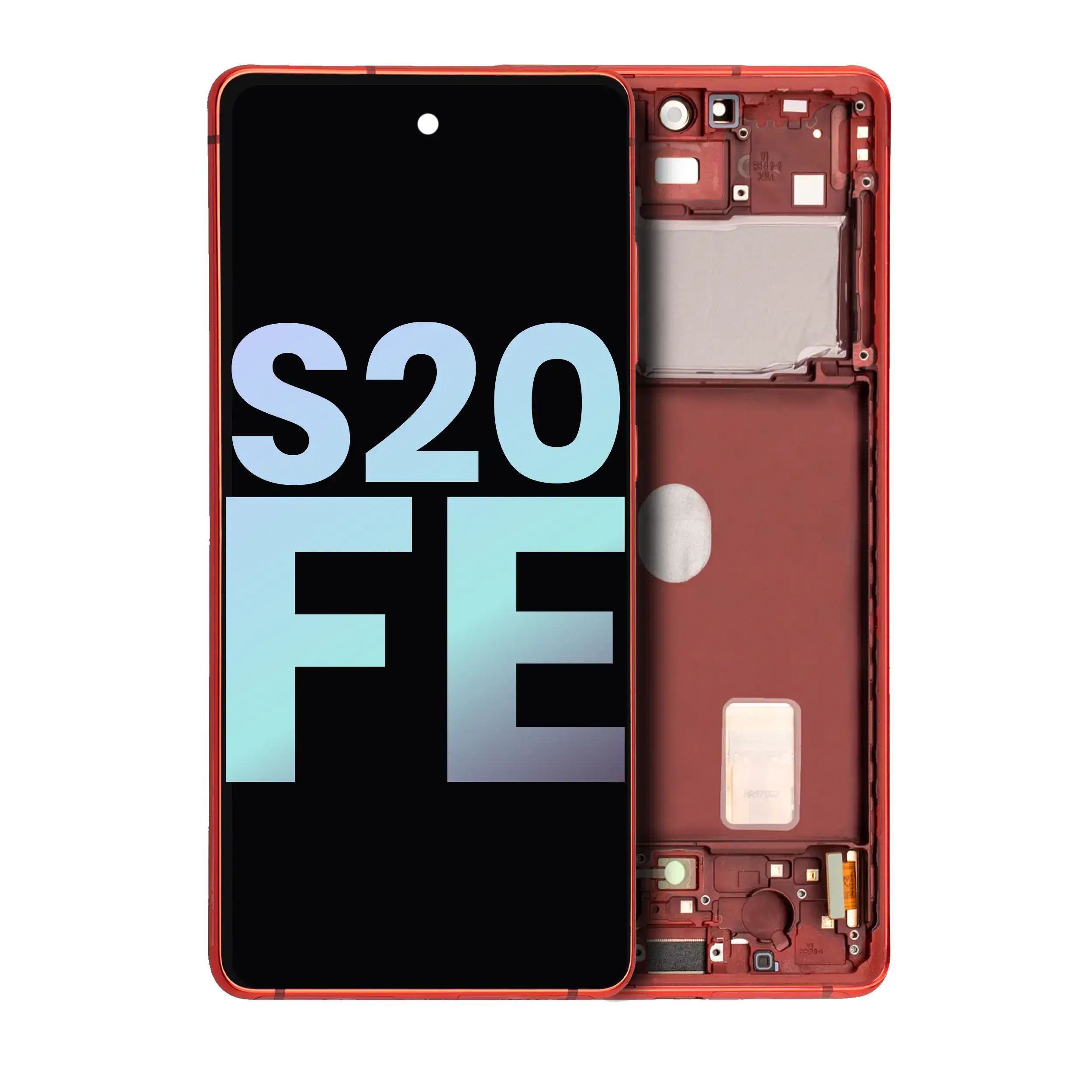 Oled Assembly With Frame Compatible For Samsung Galaxy S20 Fe 4G / 5G (Service Pack) (Cloud Red)