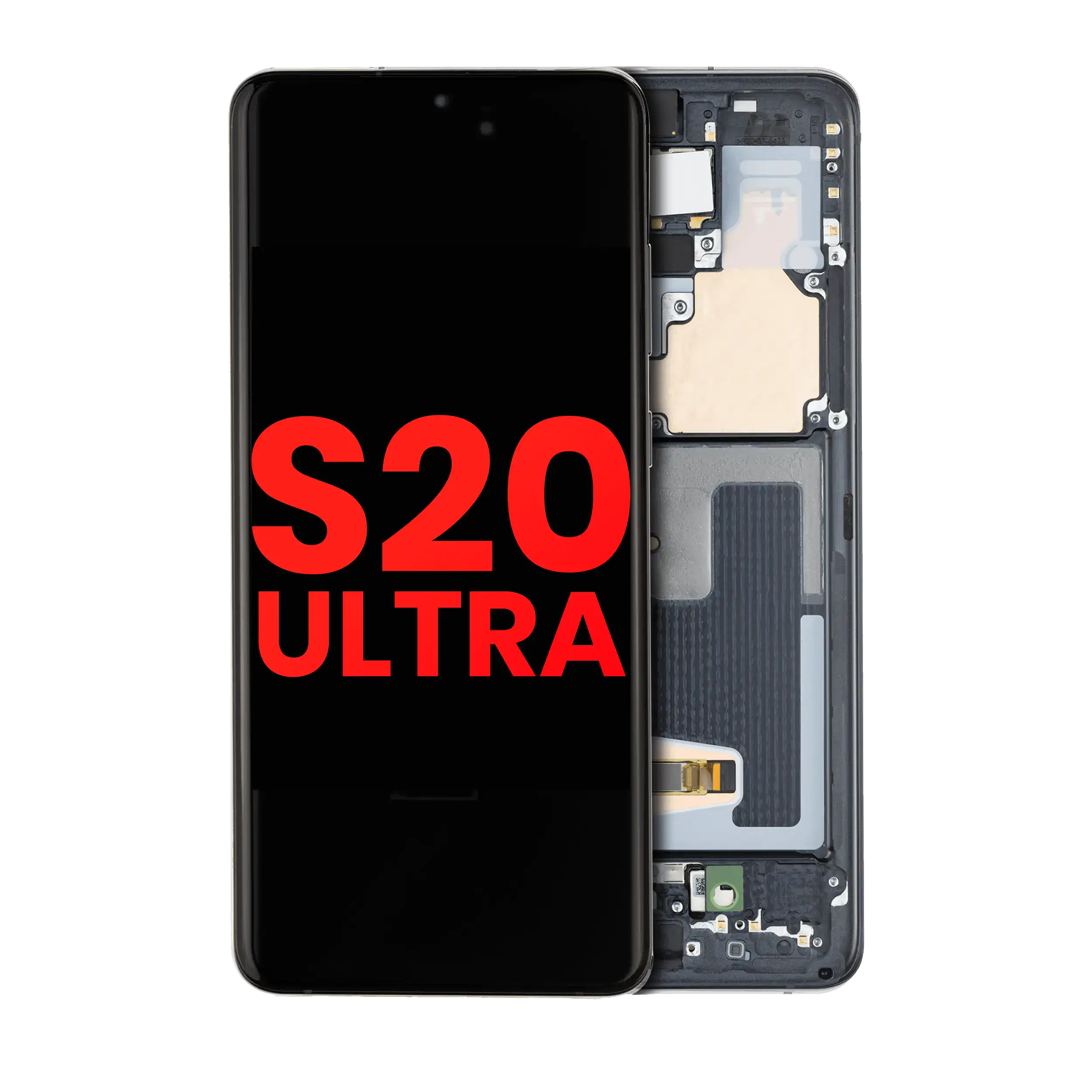 Oled Assembly With Frame Compatible For Samsung Galaxy S20 Ultra 5G (Aftermarket Plus) (Cosmic Black)