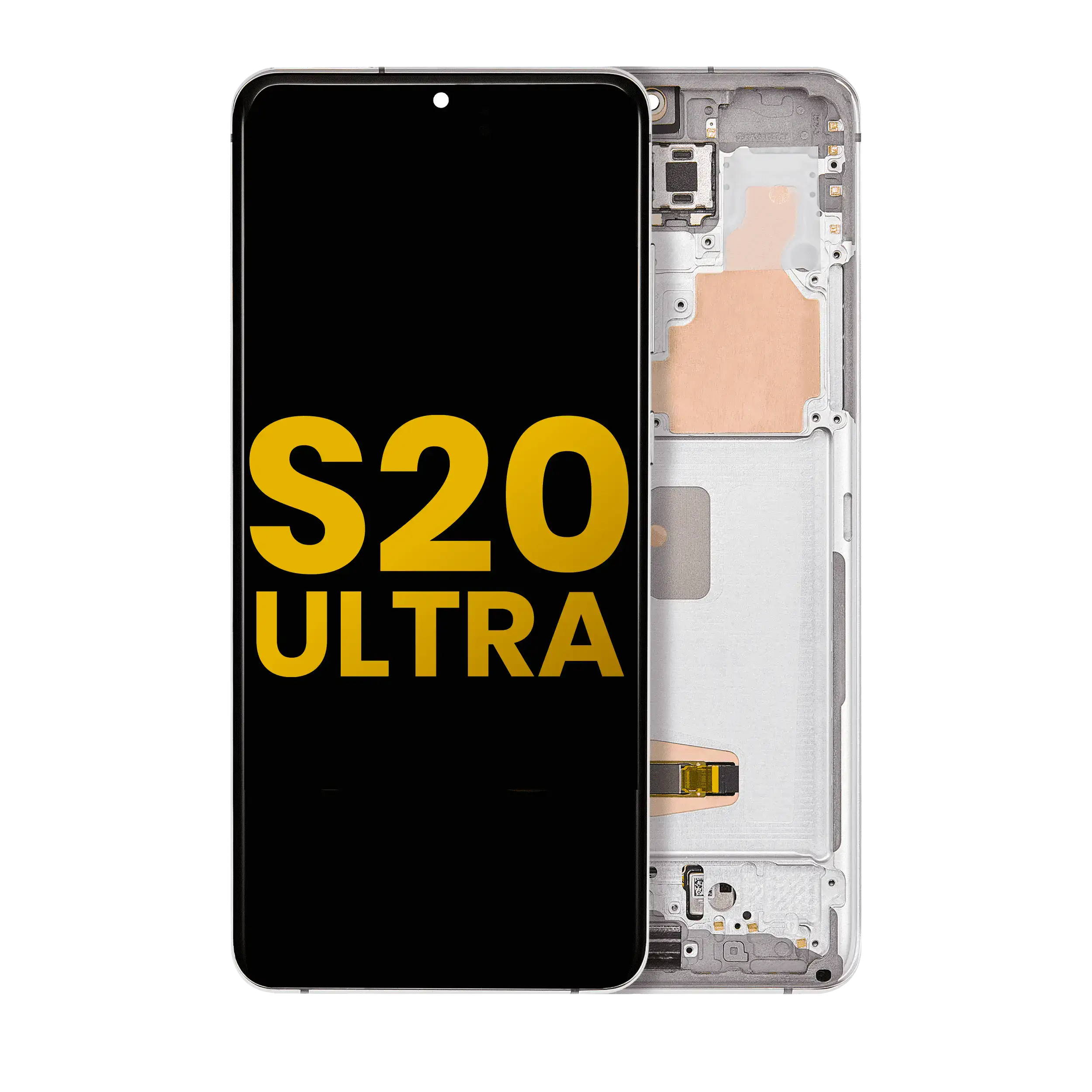 Oled Assembly With Frame Compatible For Samsung Galaxy S20 Ultra 5G (Refurbished) (Cloud White)