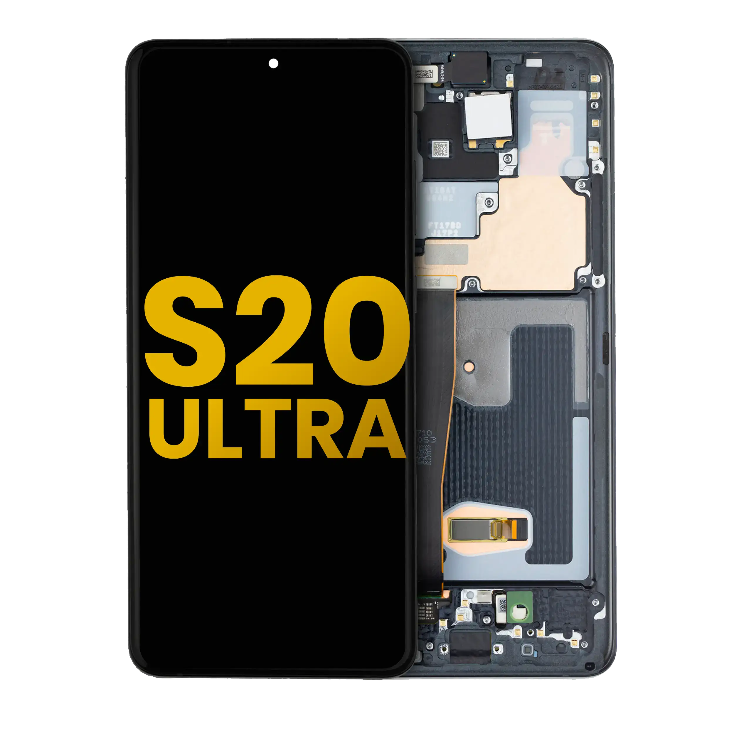 Oled Assembly With Frame Compatible For Samsung Galaxy S20 Ultra 5G (Refurbished) (Cosmic Black)