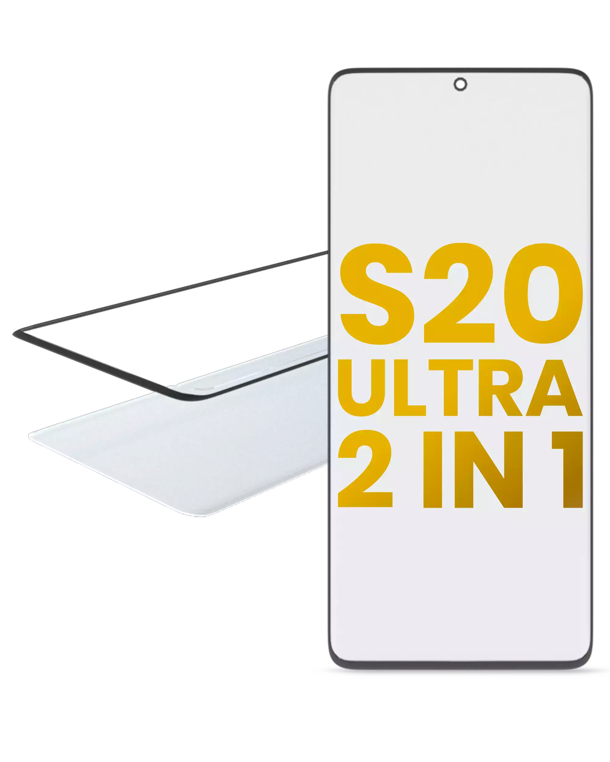 2 In 1 Front Glass With Oca Pre-Installed Compatible For Samsung Galaxy S20 Ultra