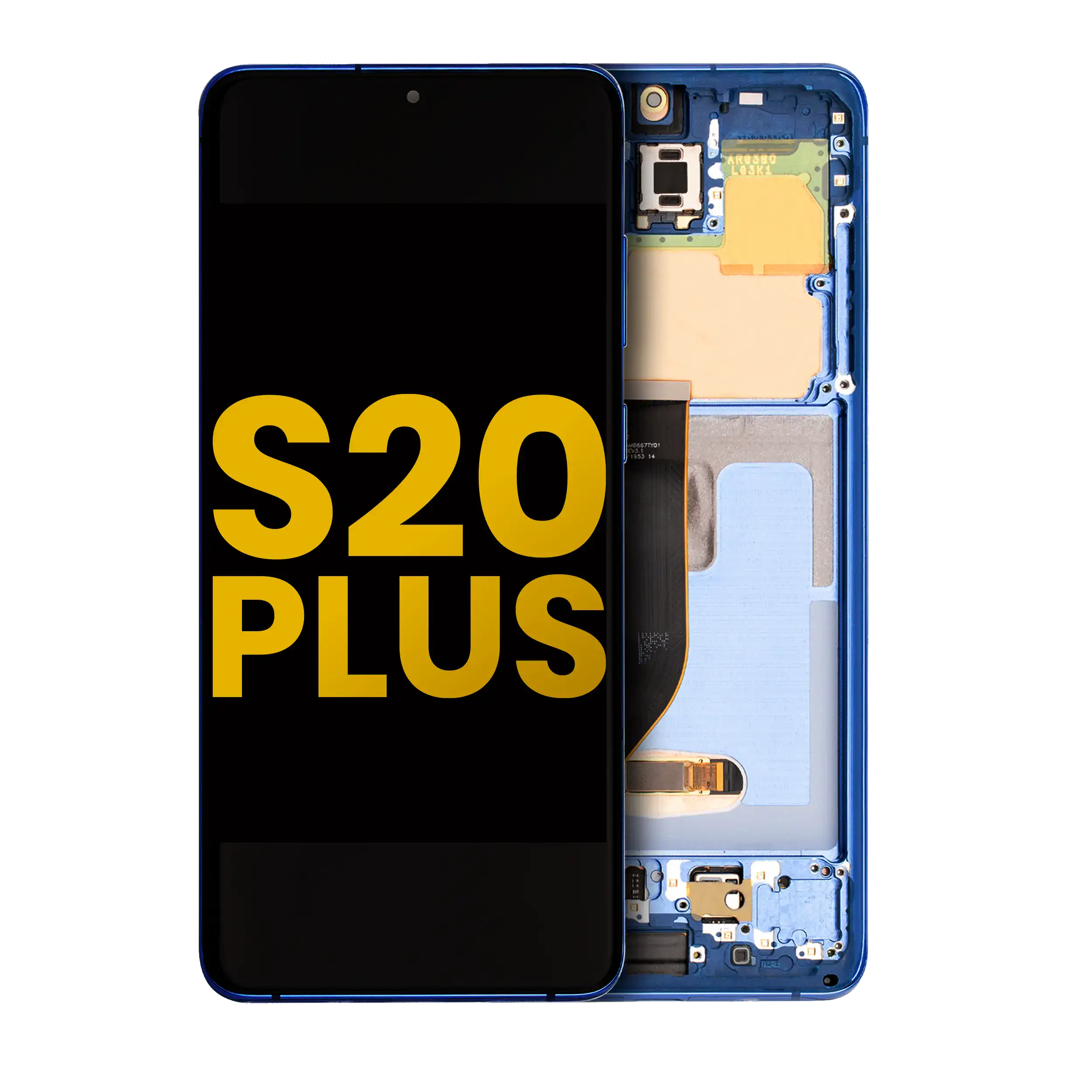 Oled Assembly With Frame Compatible For Samsung Galaxy S20 Plus 5G (Refurbished) (Aura Blue)