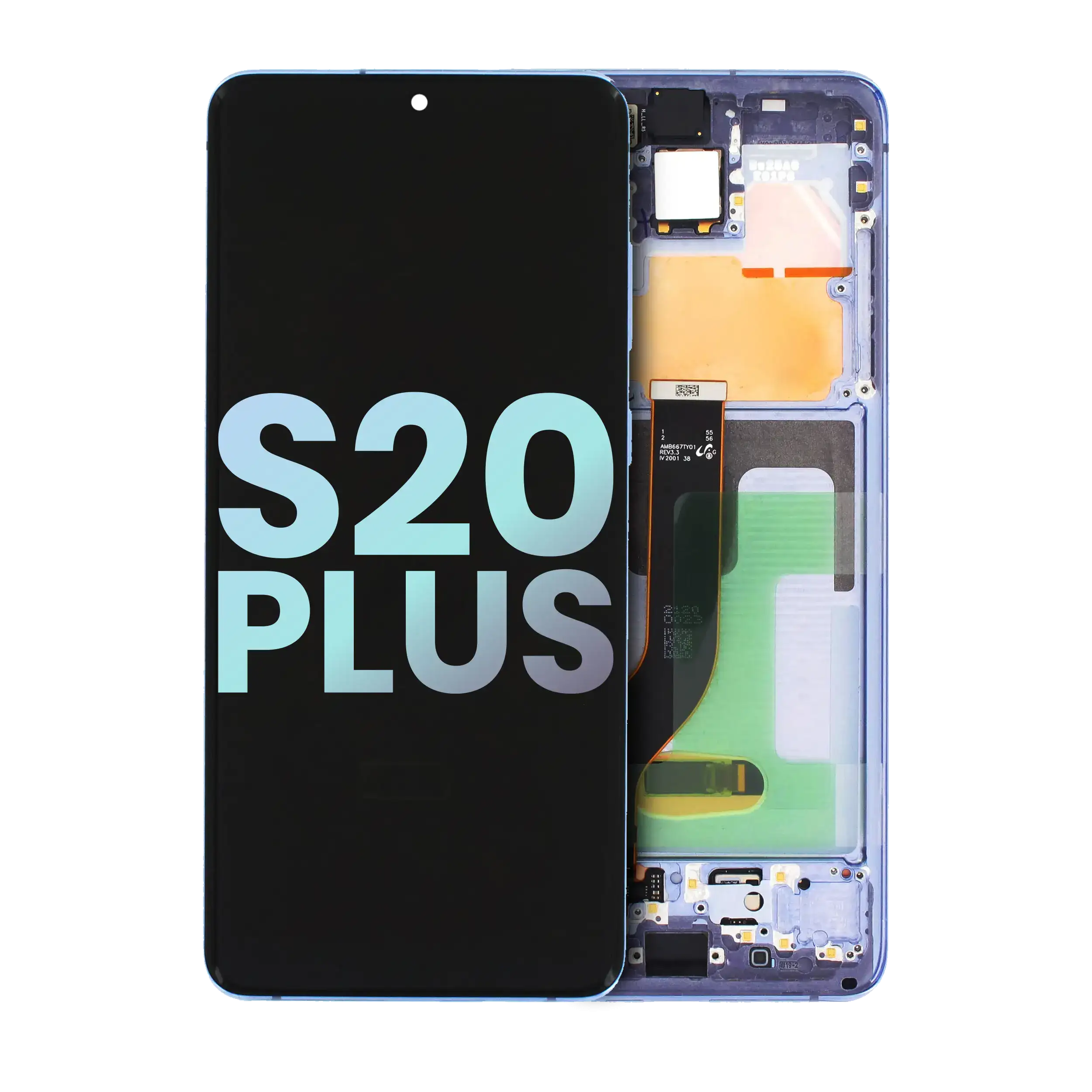 Oled Assembly With Frame Compatible For Samsung Galaxy S20 Plus 5G (Service Pack) (Purple)
