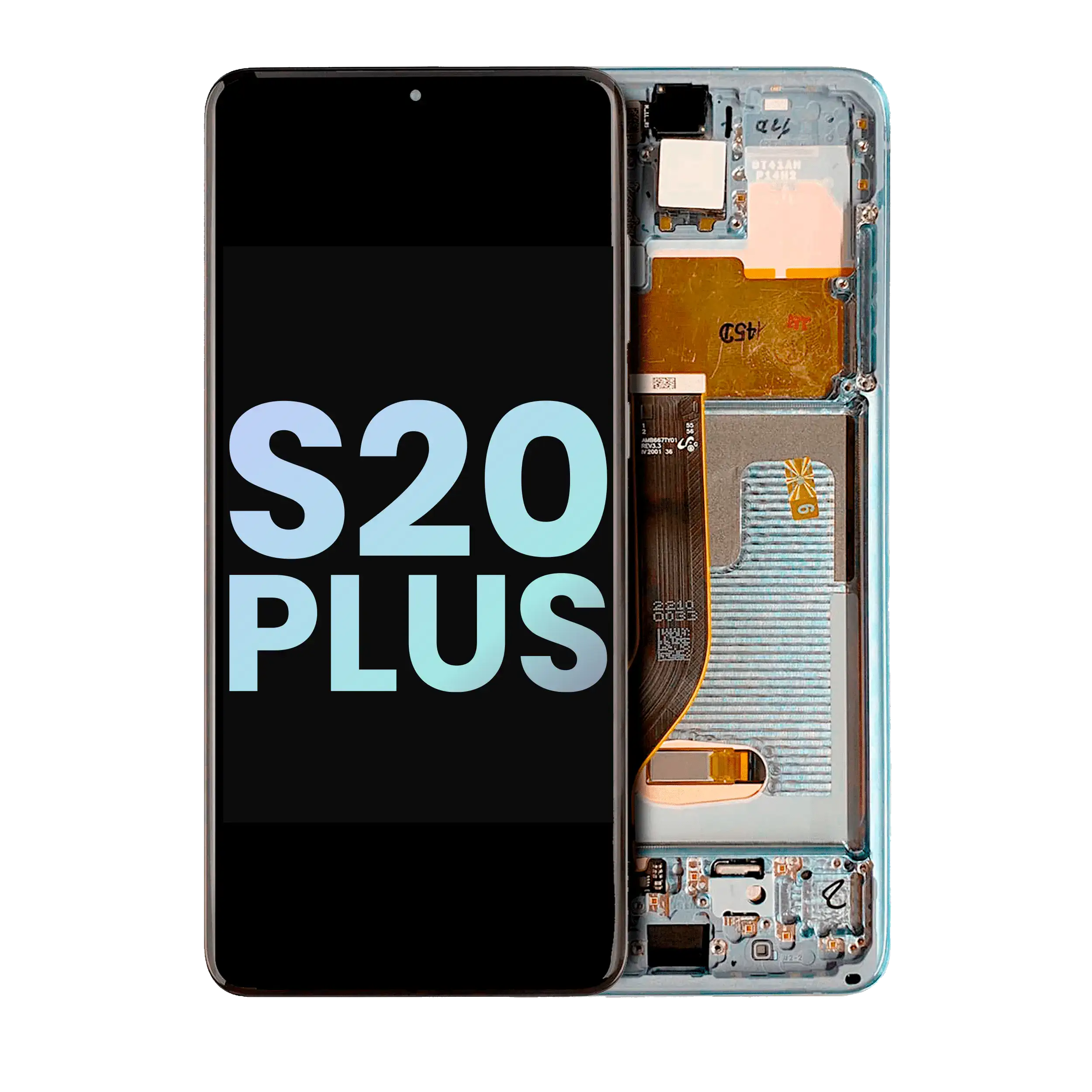 Oled Assembly With Frame Compatible For Samsung Galaxy S20 Plus 5G (Service Pack) (Cloud Blue)