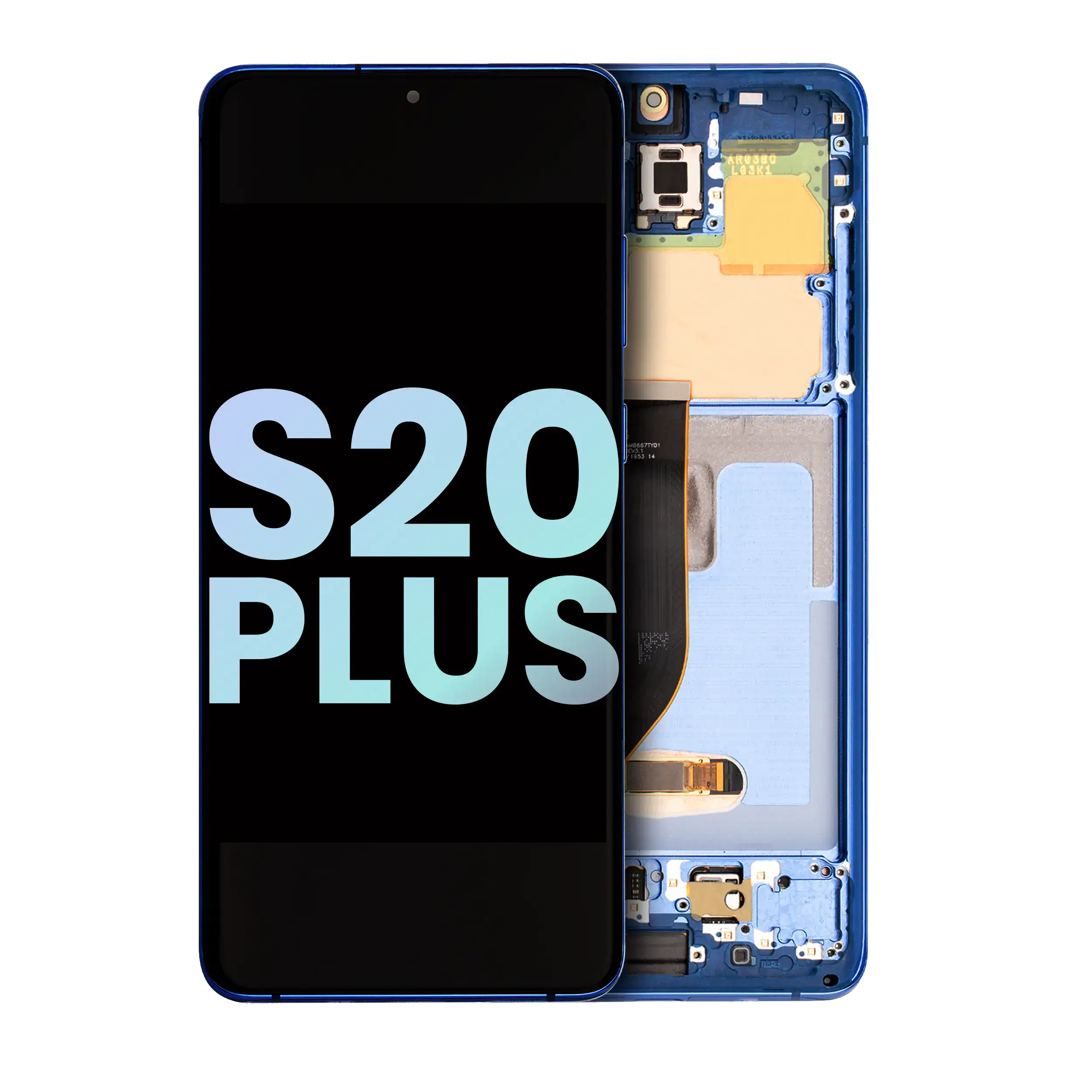 Oled Assembly With Frame Compatible For Samsung Galaxy S20 Plus 5G (Service Pack) (Aura Blue)