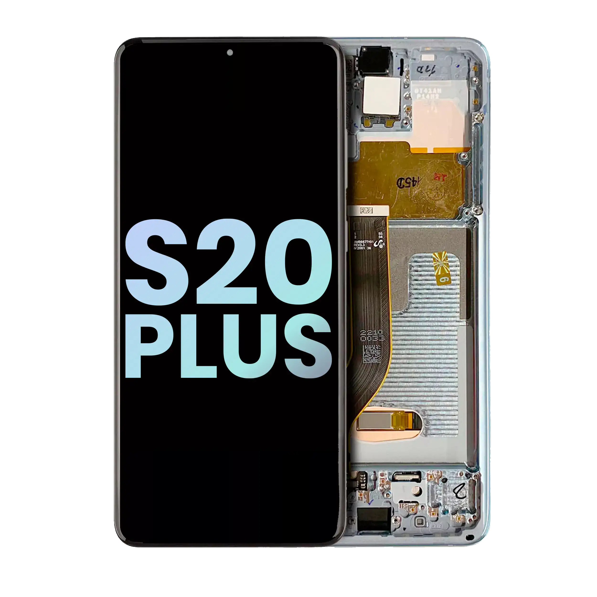 Oled Assembly With Frame Compatible For Samsung Galaxy S20 Plus 5G (Service Pack) (Cloud White)