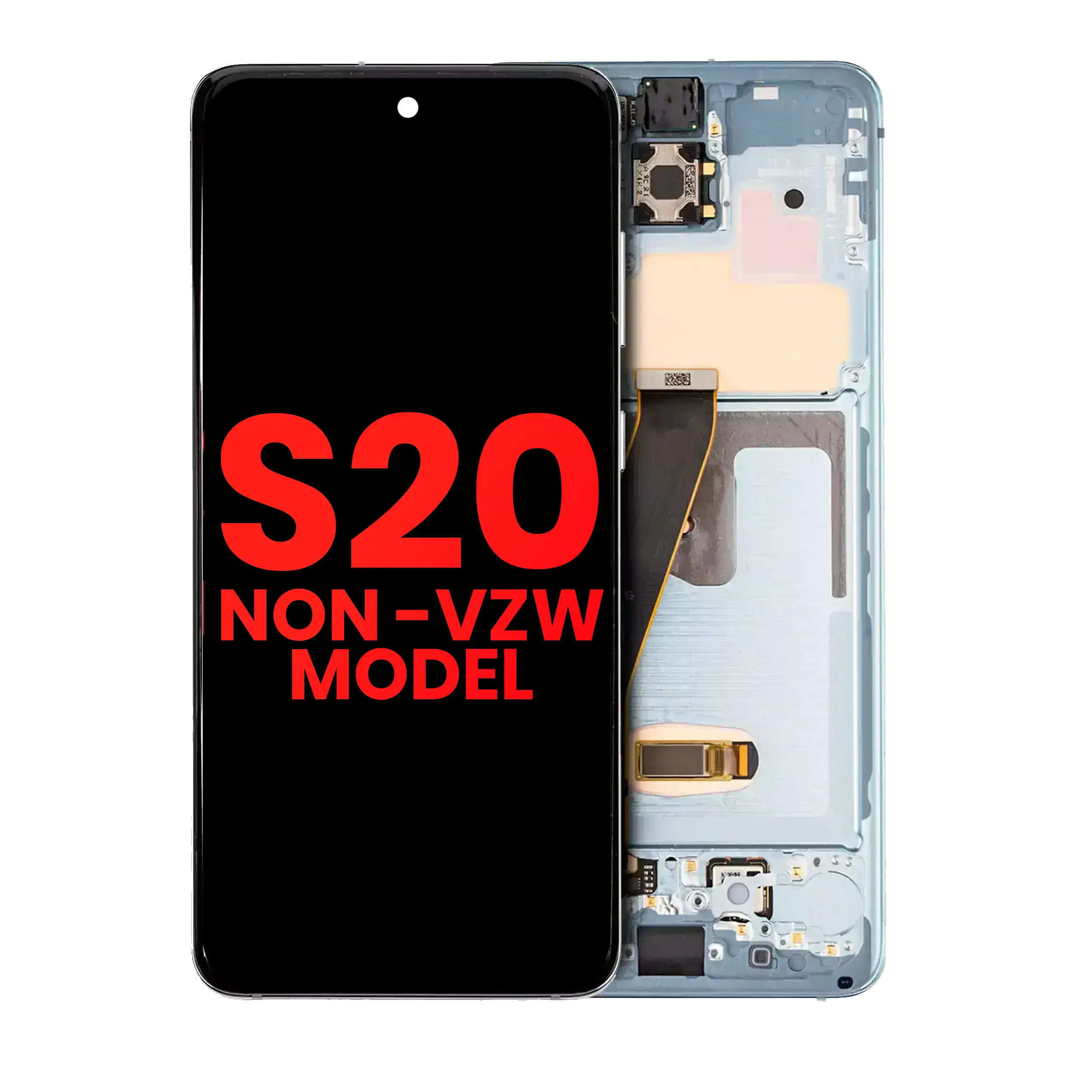 Oled Assembly With Frame Compatible For Samsung Galaxy S20 5G (Non-Verizon 5G Uw Frame) (Aftermarket Plus) (Cloud Blue)