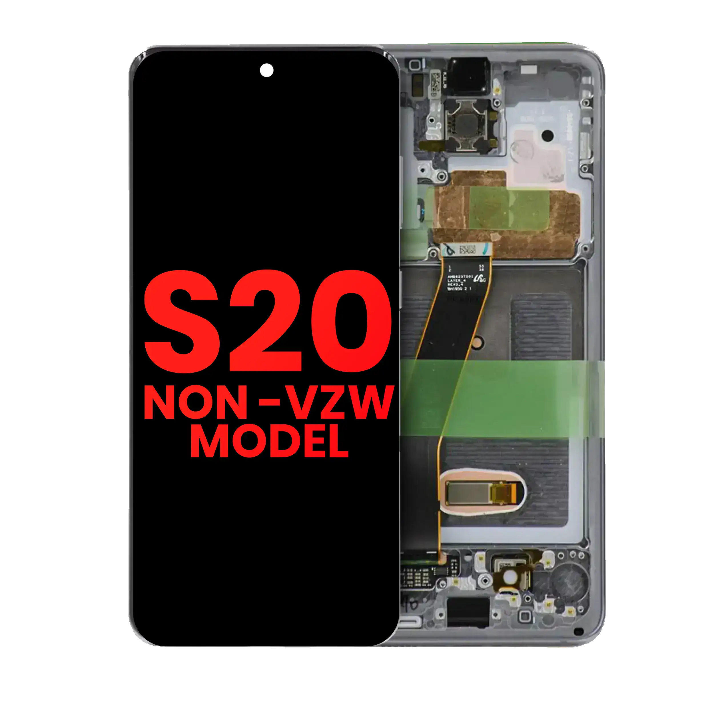 Oled Assembly With Frame Compatible For Samsung Galaxy S20 5G (Non-Verizon 5G Uw Frame) (Aftermarket Plus) (Cosmic Gray)