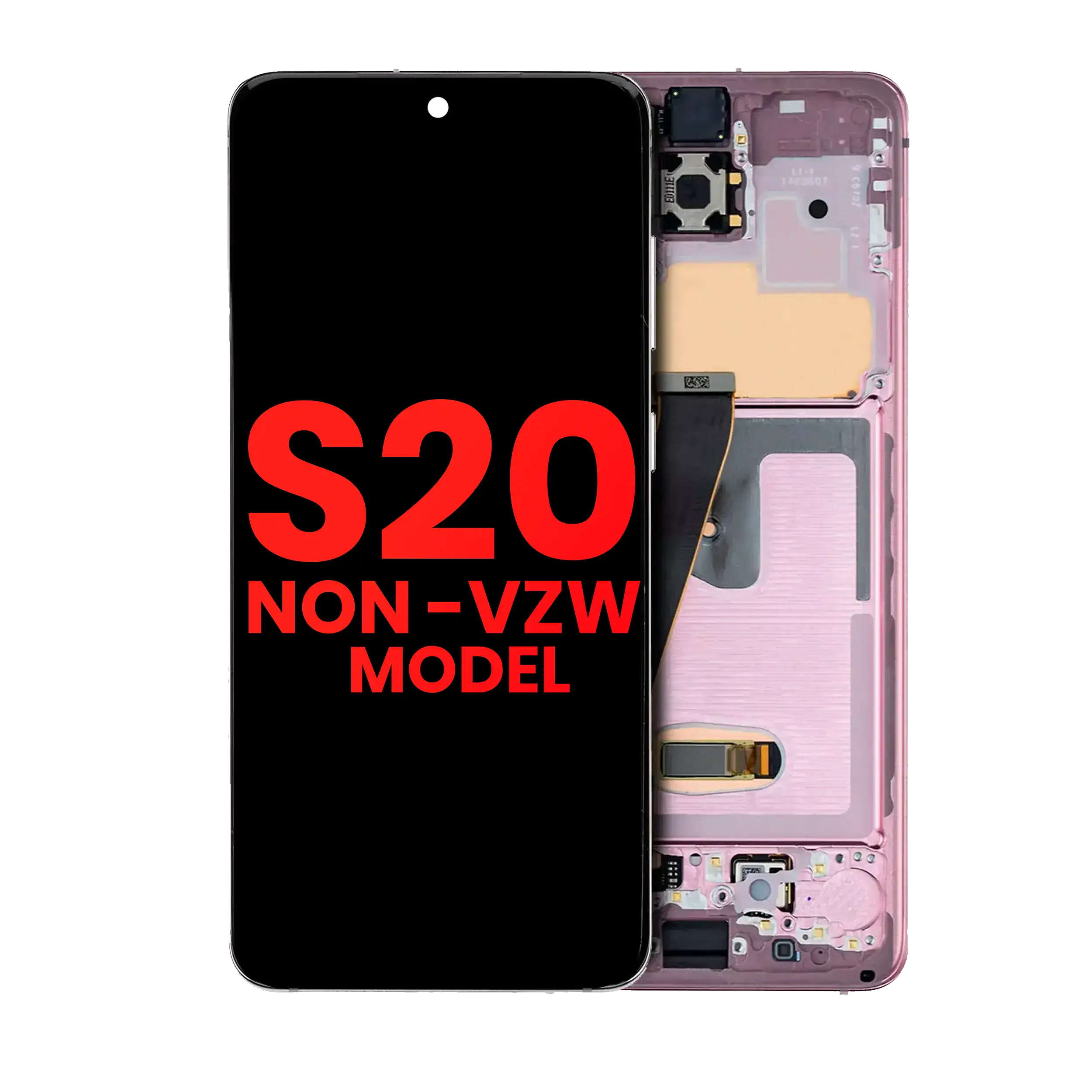 Oled Assembly With Frame Compatible For Samsung Galaxy S20 5G (Non-Verizon 5G Uw Frame) (Aftermarket Plus) (Cloud Pink)