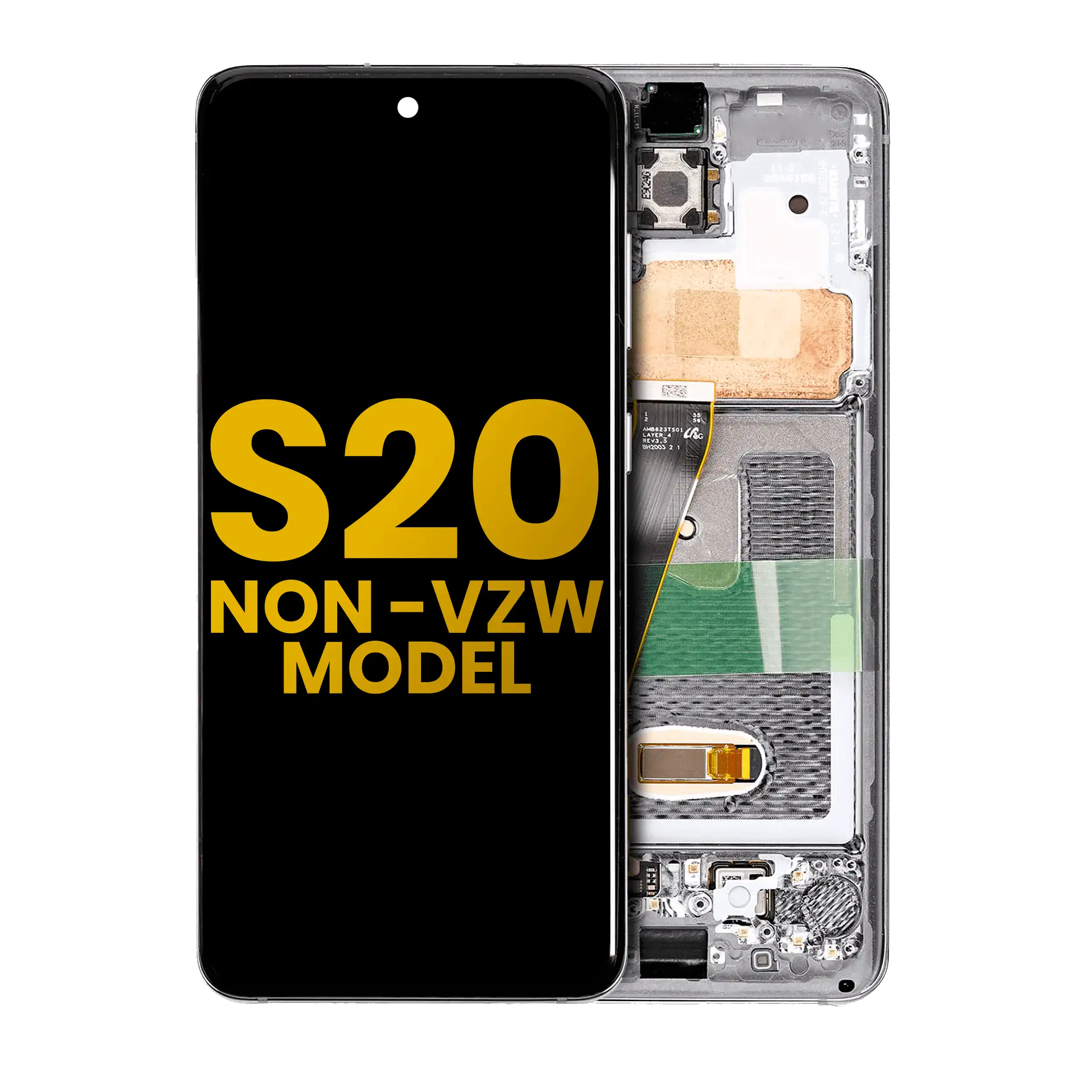 Oled Assembly With Frame Compatible For Samsung Galaxy S20 5G (Non-Verizon 5G Uw Frame) (Refurbished) (Cosmic Gray)