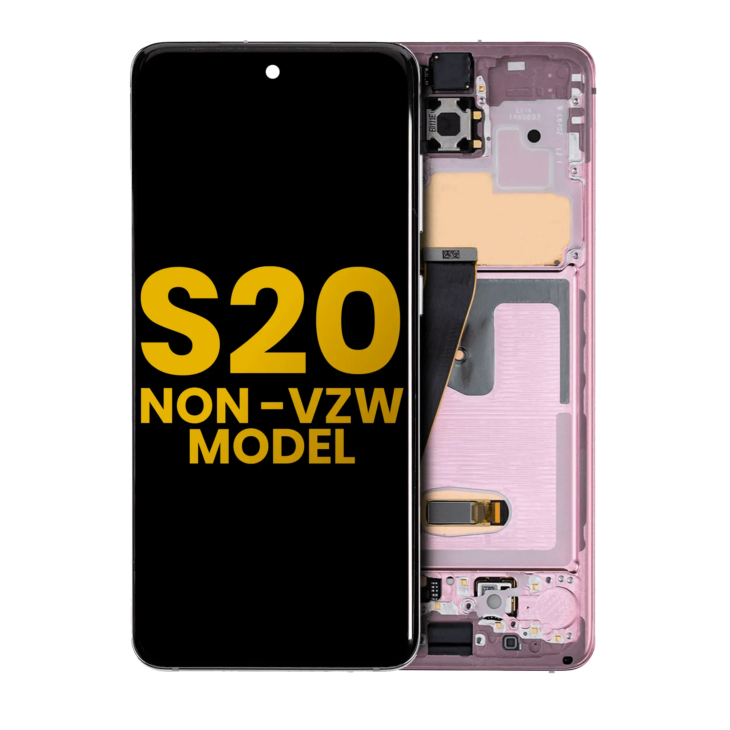 Oled Assembly With Frame Compatible For Samsung Galaxy S20 5G (Non-Verizon 5G Uw Frame) (Refurbished) (Cloud Pink)