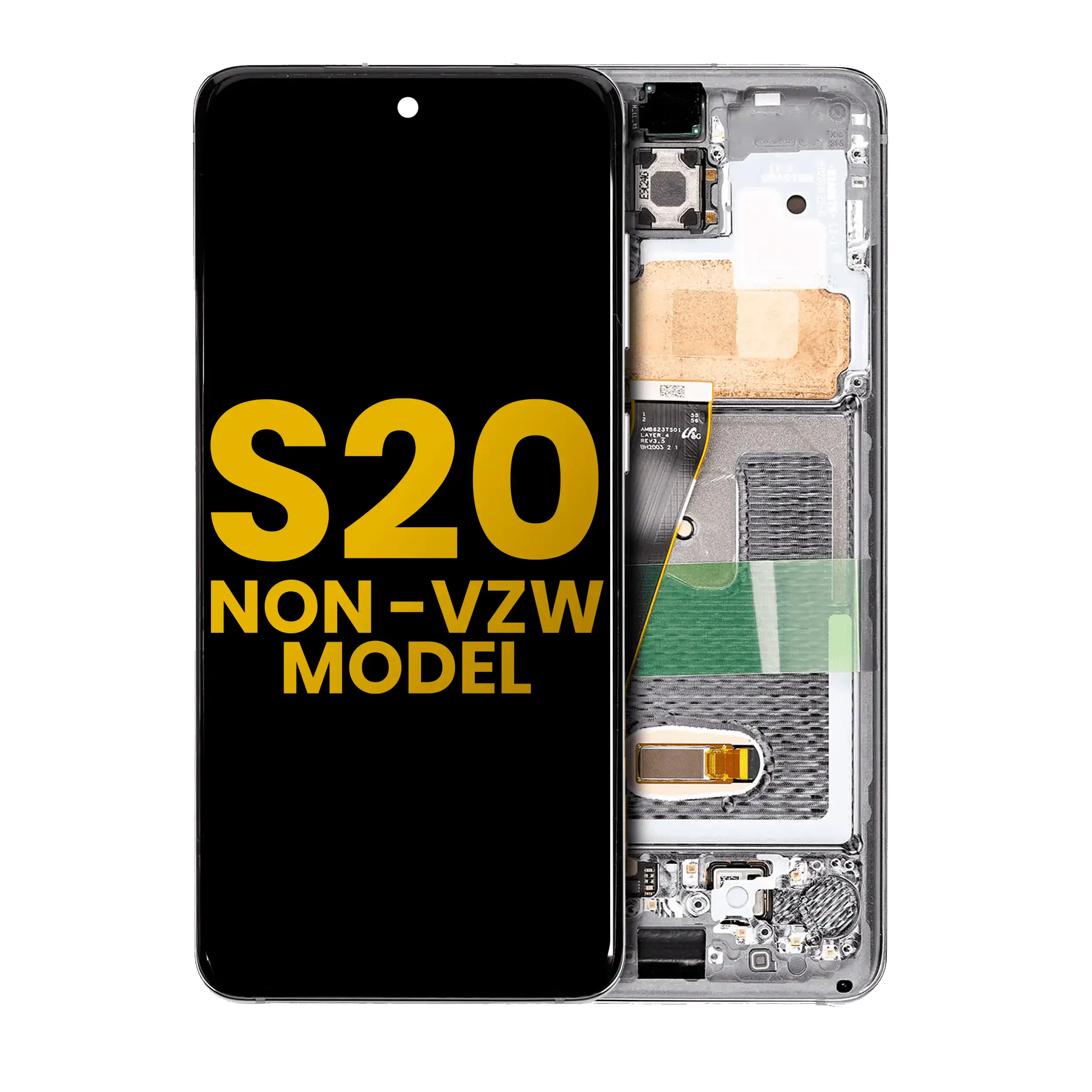 Oled Assembly With Frame Compatible For Samsung Galaxy S20 5G (Non-Verizon 5G Uw Frame) (Refurbished) (Cloud White)