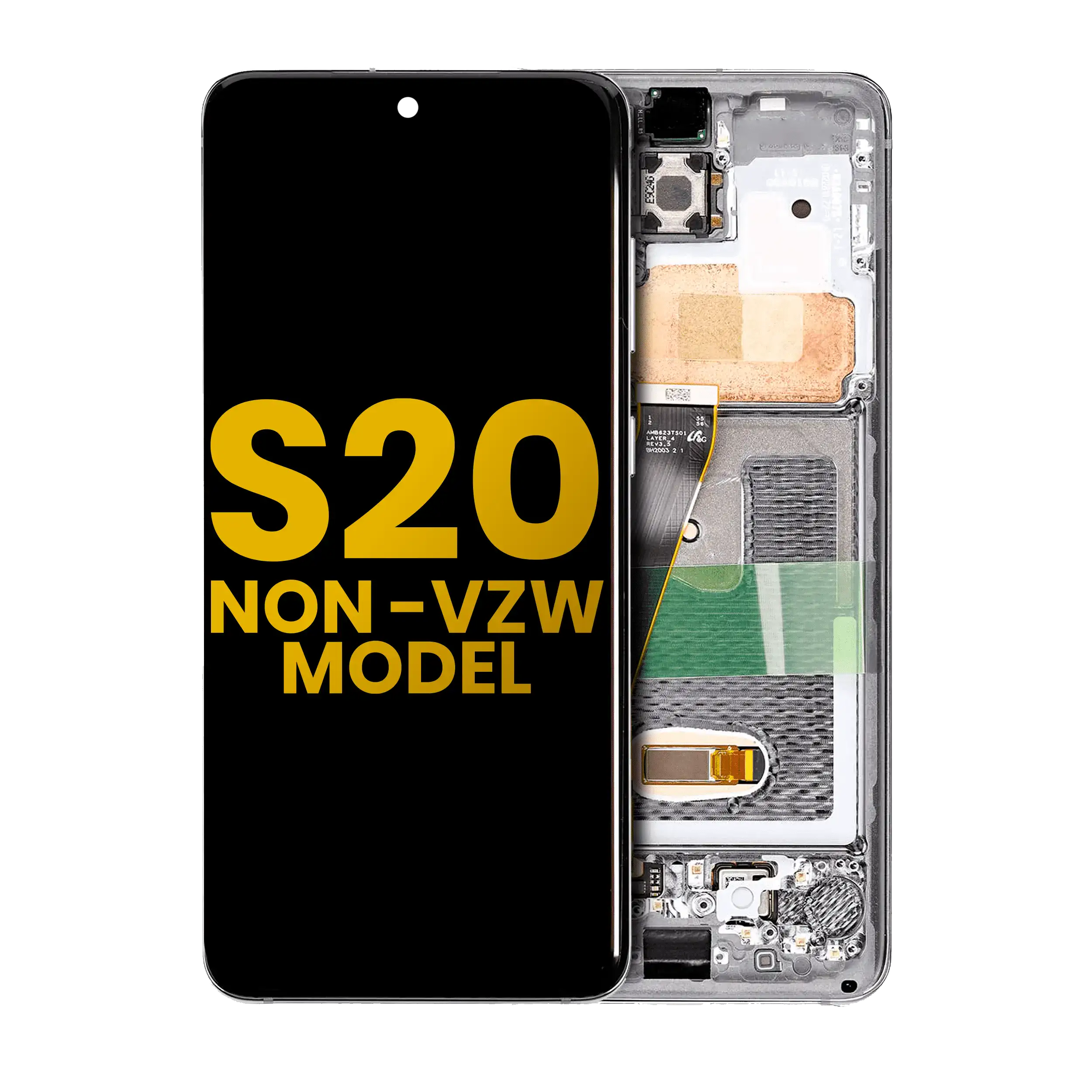 Oled Assembly With Frame Compatible For Samsung Galaxy S20 5G (Non-Verizon 5G Uw Frame) (Refurbished) (Cosmic Black)