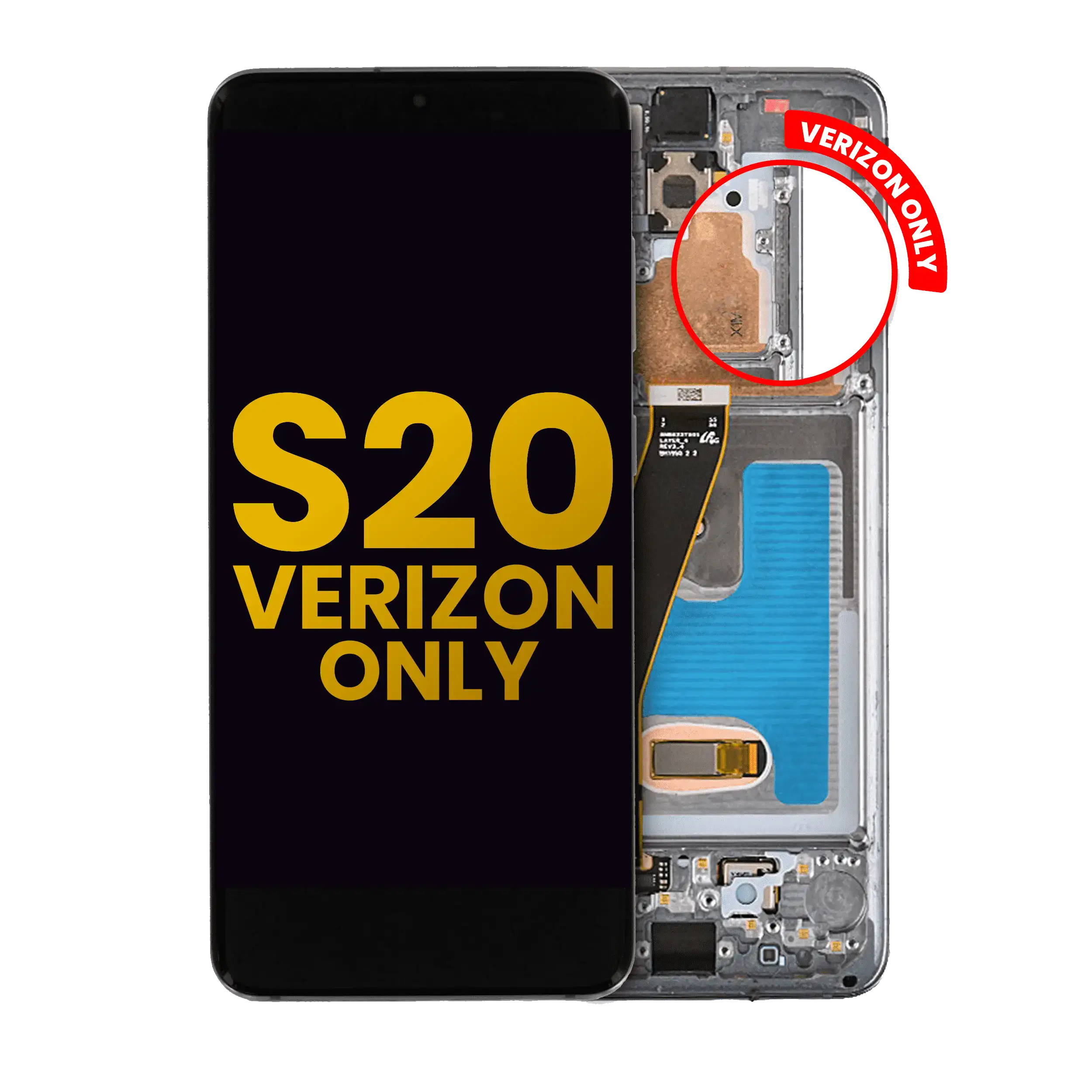 Oled Assembly With Frame Compatible For Samsung Galaxy S20 5G (Verizon 5G Uw Frame Only) (Refurbished) (Cosmic Black)