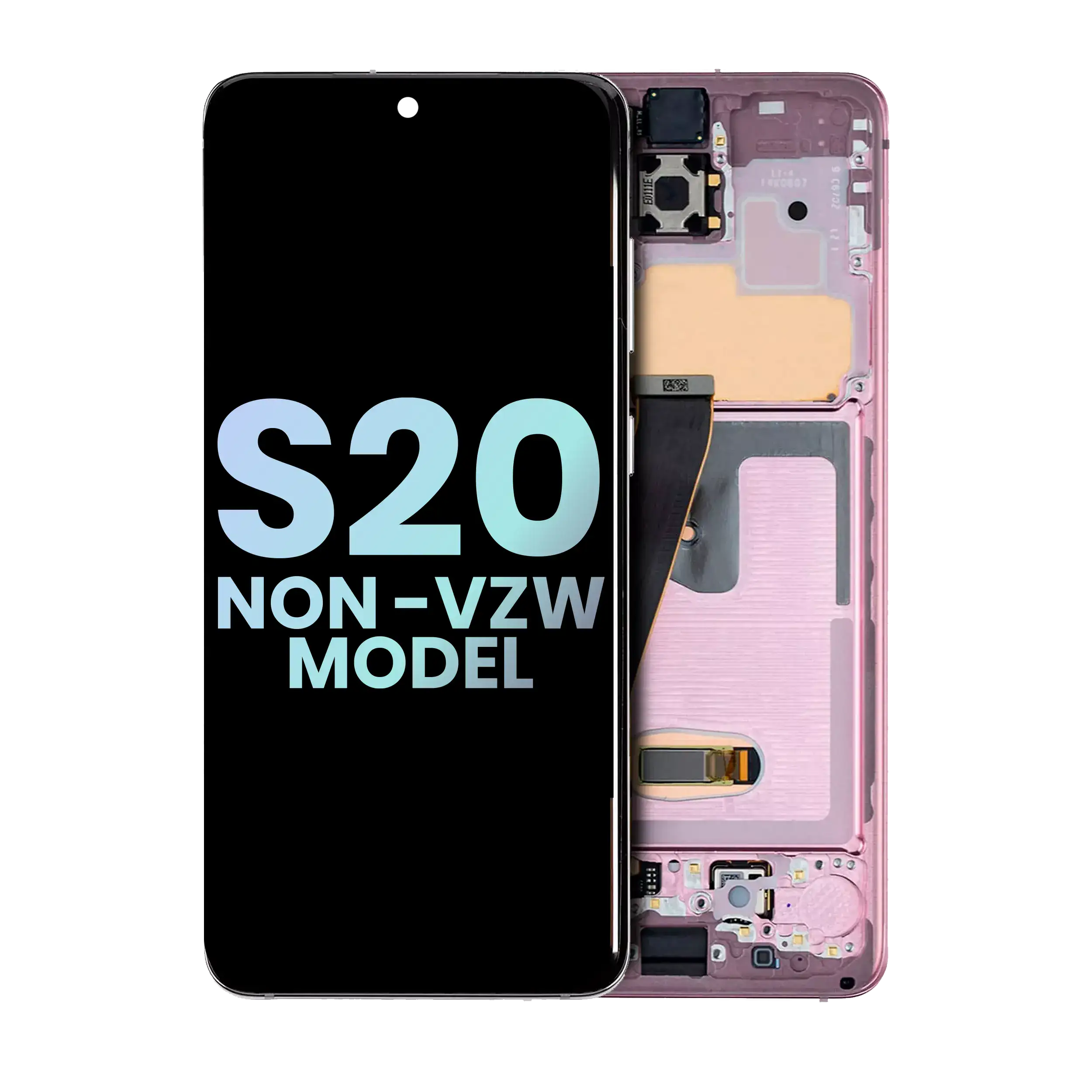 Oled Assembly With Frame Compatible For Samsung Galaxy S20 5G (Non-Verizon 5G Uw Frame) (Service Pack) (Cloud Pink)