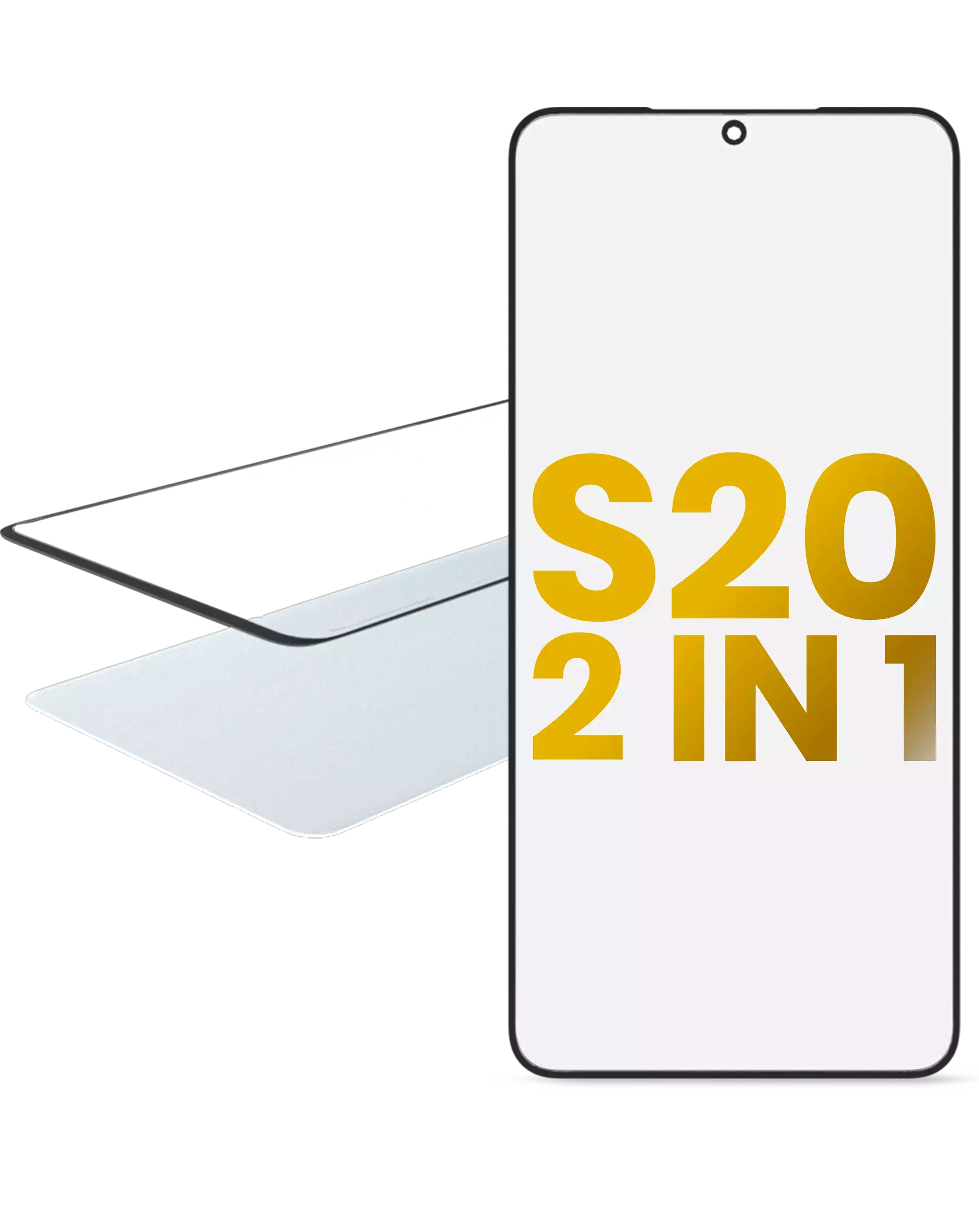 2 In 1 Front Glass With Oca Pre-Installed Compatible For Samsung Galaxy S20