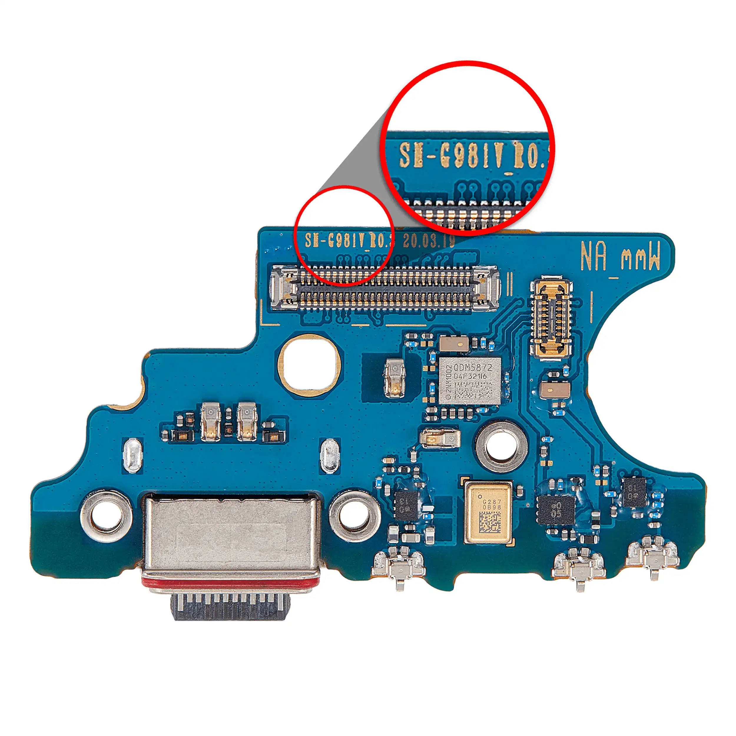 Charging Port With Board Compatible For Samsung Galaxy S20 5G Uw (G981V) (Verizon) (Premium)