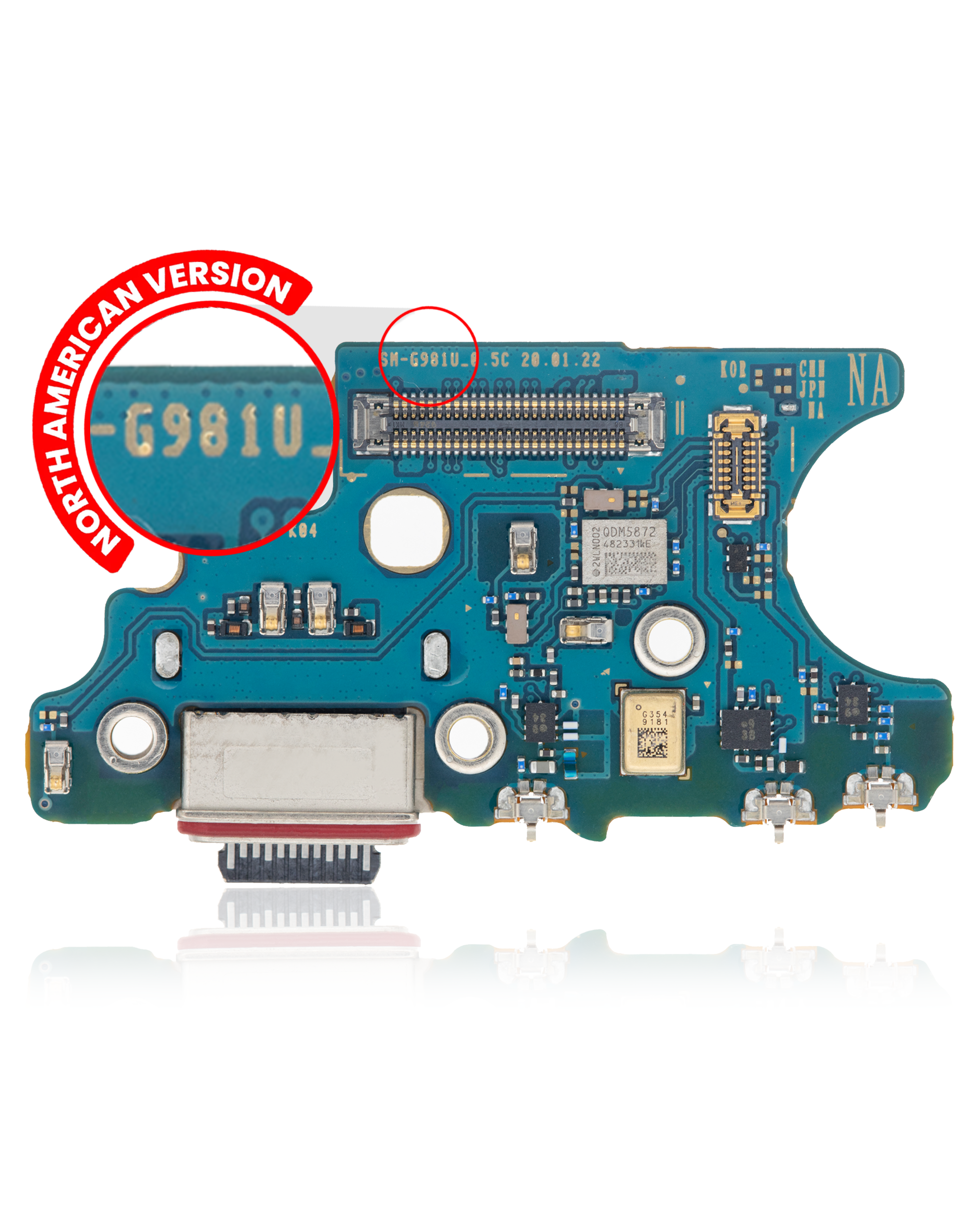 Charging Port With Board Compatible For Samsung Galaxy S20 5G (G981U) (Us Version) (Premium)