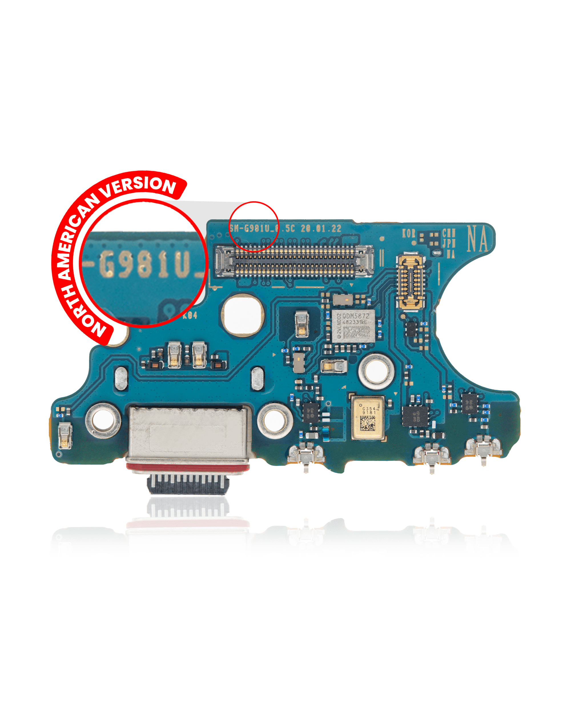 Charging Port With Board Compatible For Samsung Galaxy S20 5G (G981U) (Us Version) (Service Pack)