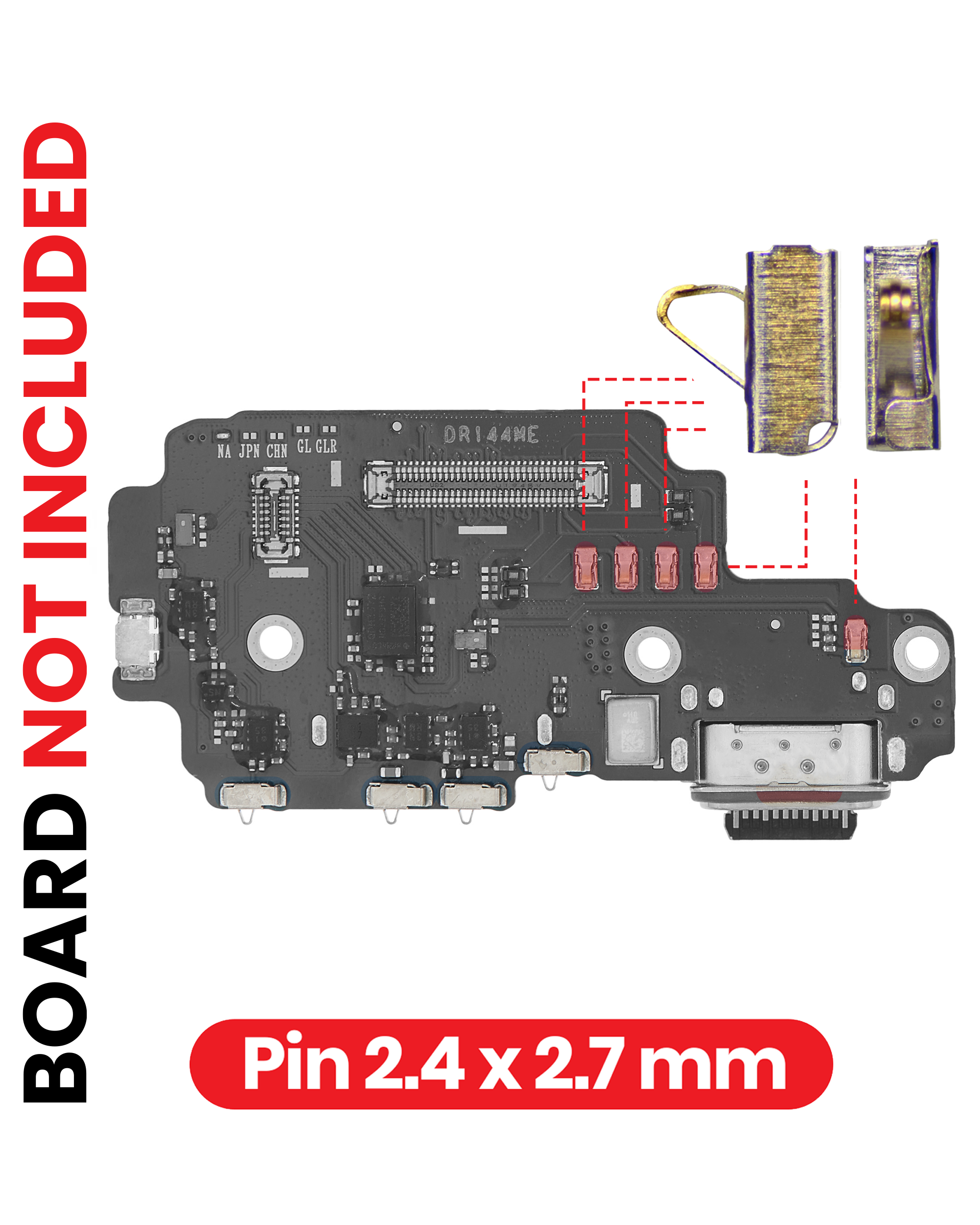 Pcb Board Contact Pins Compatible For All Samsung Models (Width: 2.4Mm / Length: 2.7Mm) (100 Pack)