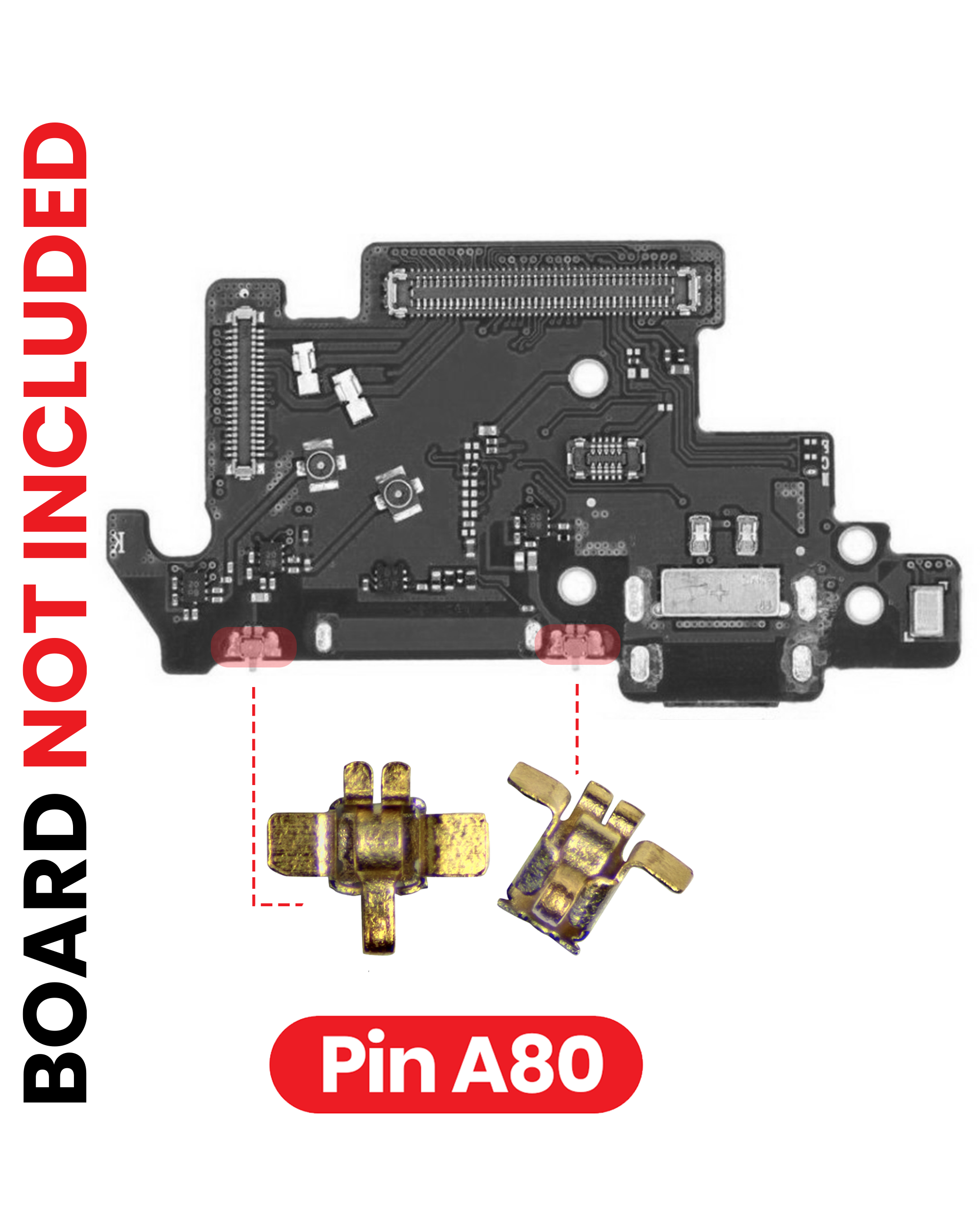 Pcb Board Contact Pins (A80) Compatible For All Samsung Models (Width: 2.5Mm / Length: 2.8Mm) (100 Pack)