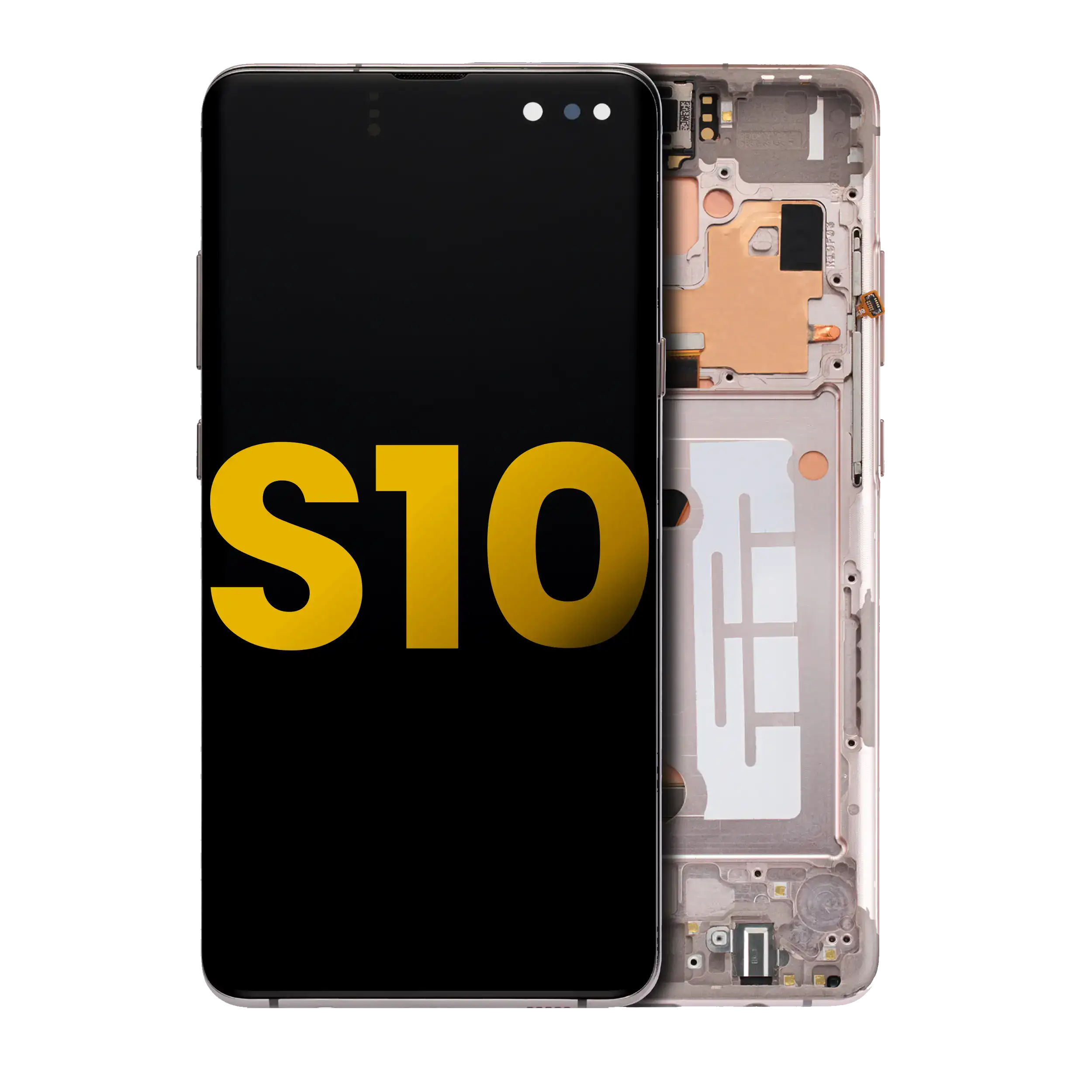 Oled Assembly With Frame Compatible For Samsung Galaxy S10 5G (Refurbished) (Royal Gold)