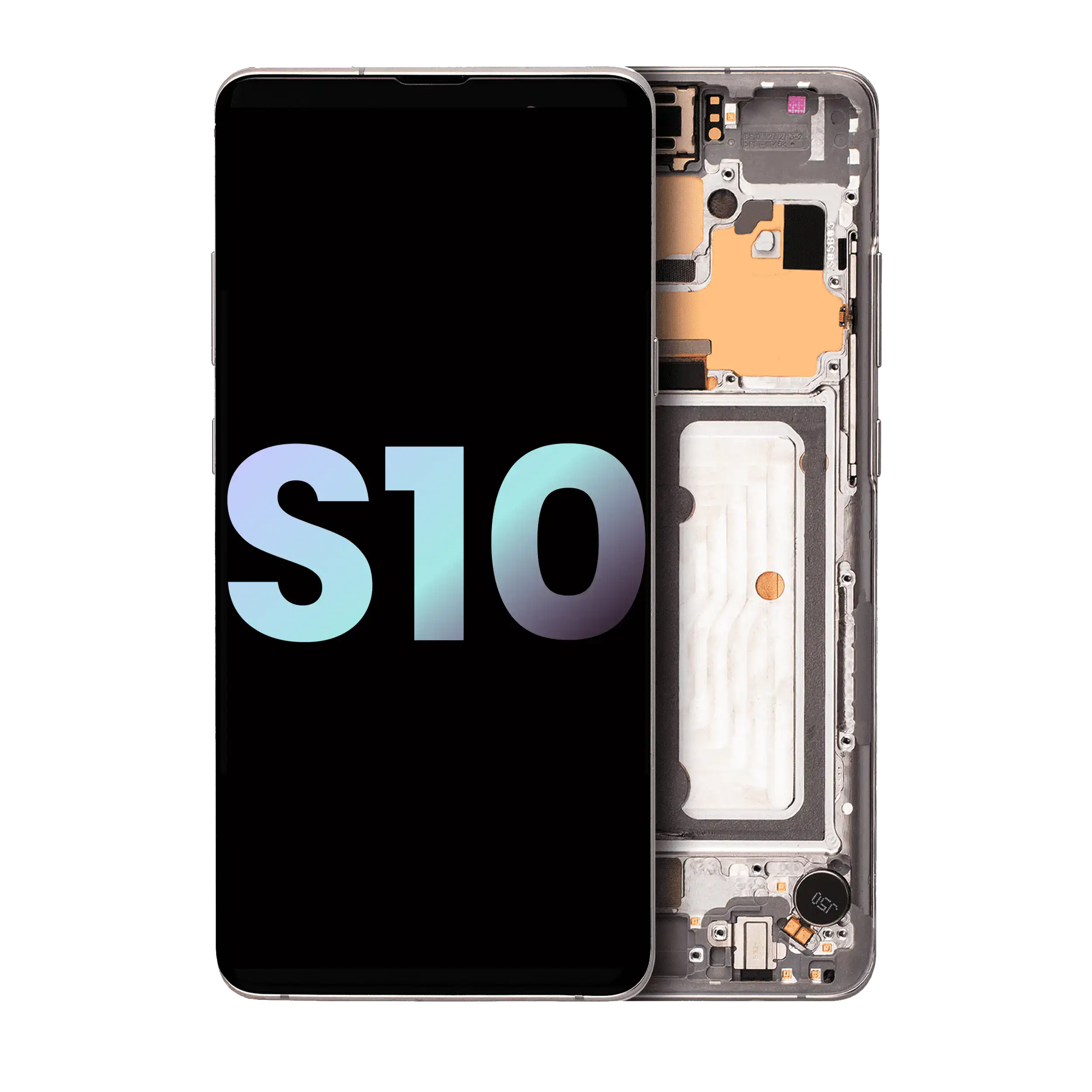 Oled Assembly With Frame Compatible For Samsung Galaxy S10 5G (Service Pack) (Crown Silver)