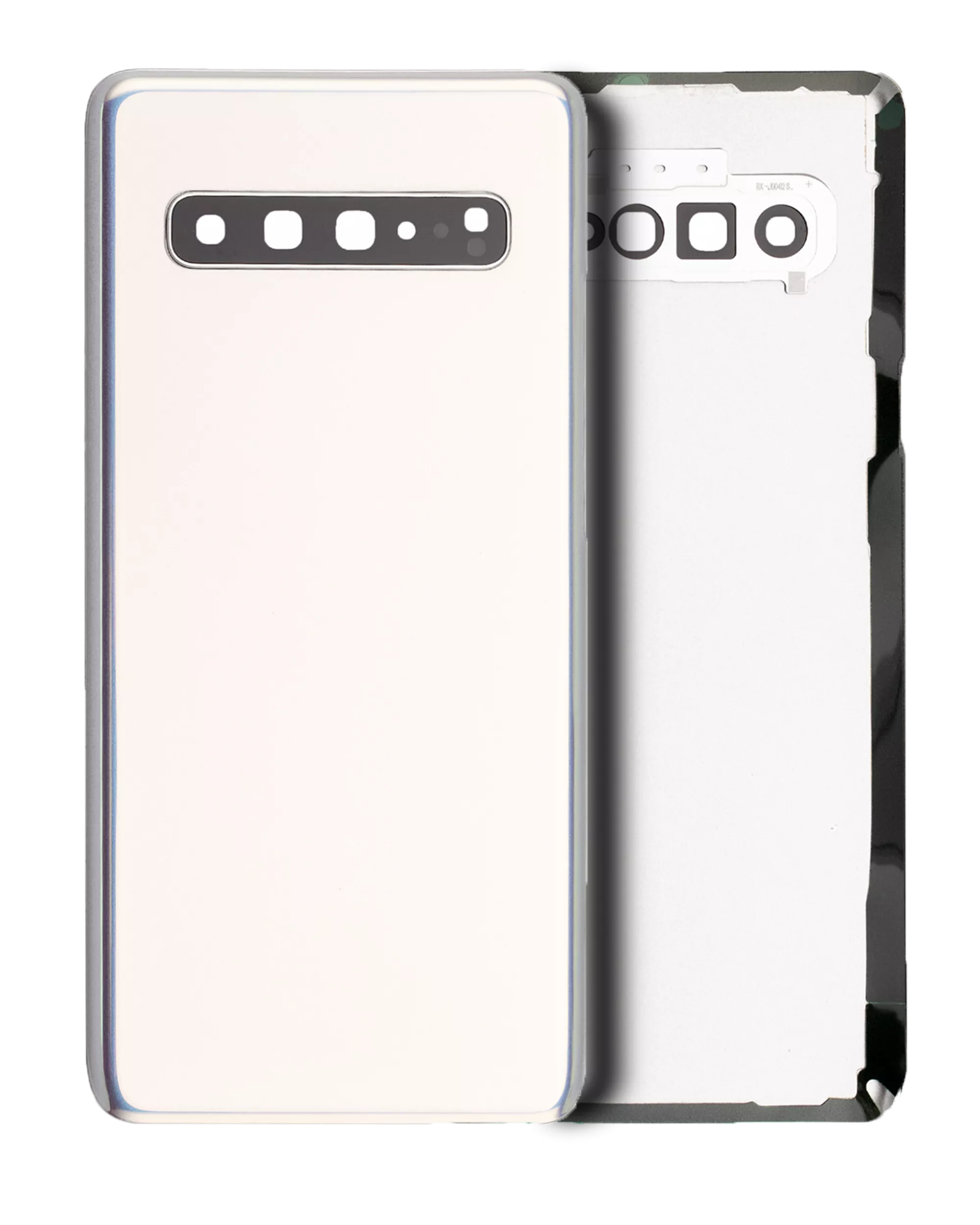 Back Cover Glass With Camera Lens Compatible For Samsung Galaxy S10 5G (No Logo) (Aftermarket Plus) (Crown Silver)