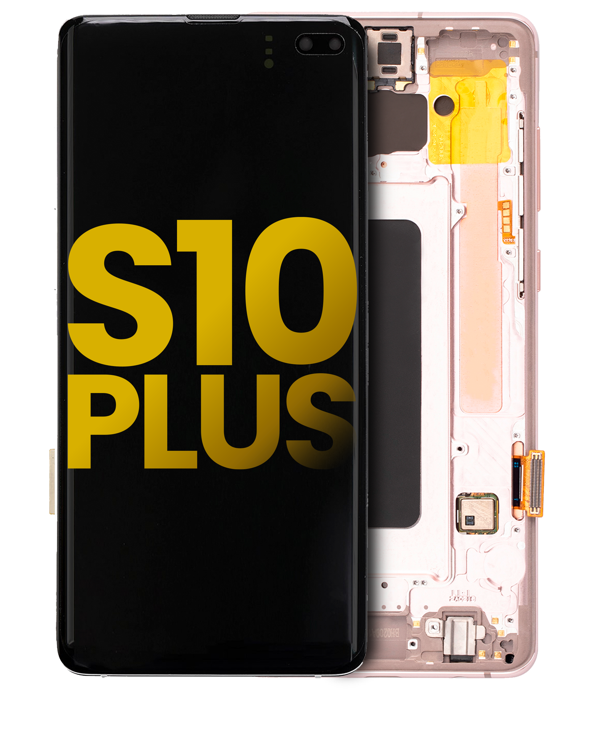 Oled Assembly With Frame Compatible For Samsung Galaxy S10 Plus (Refurbished) (Flamingo Pink)