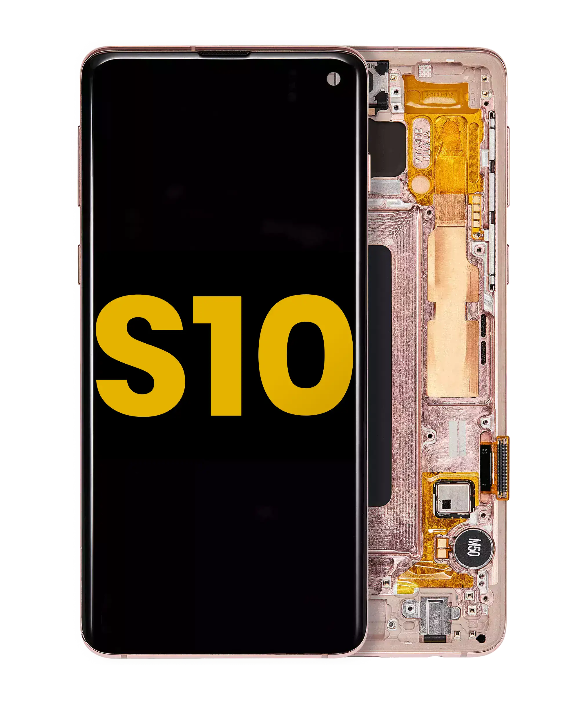 Oled Assembly With Frame Compatible For Samsung Galaxy S10 (Refurbished) (Flamingo Pink)