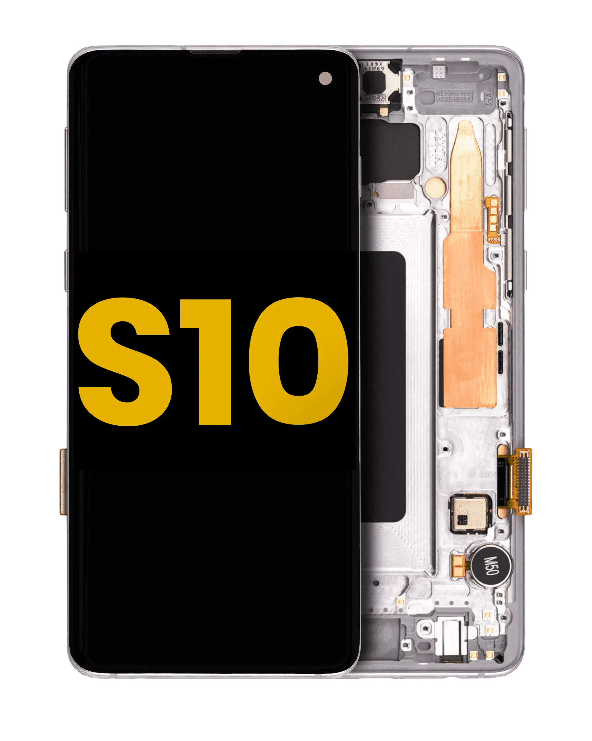 Oled Assembly With Frame Compatible For Samsung Galaxy S10 (Refurbished) (Prism White)