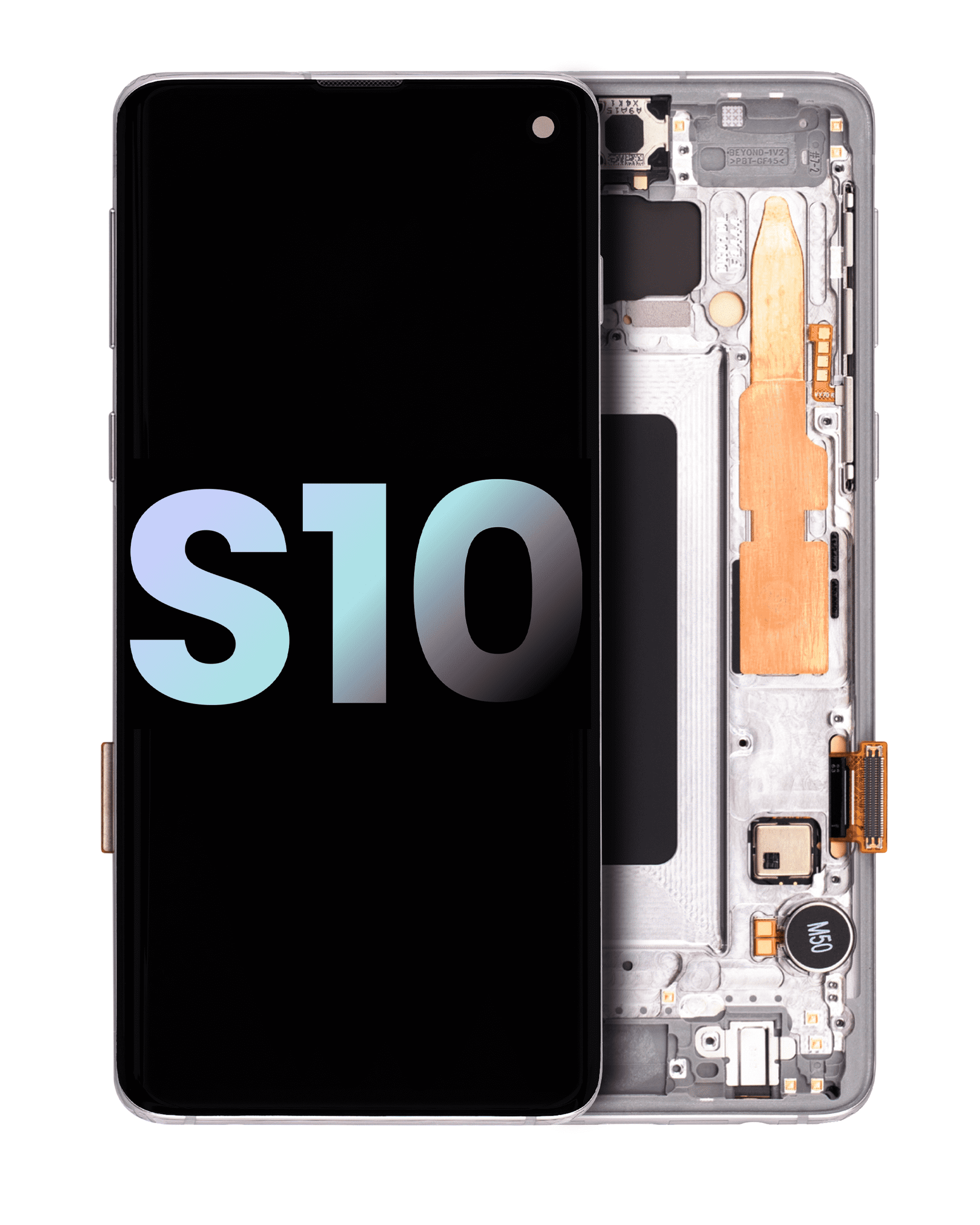 Oled Assembly With Frame Compatible For Samsung Galaxy S10 (Service Pack) (Prism White)